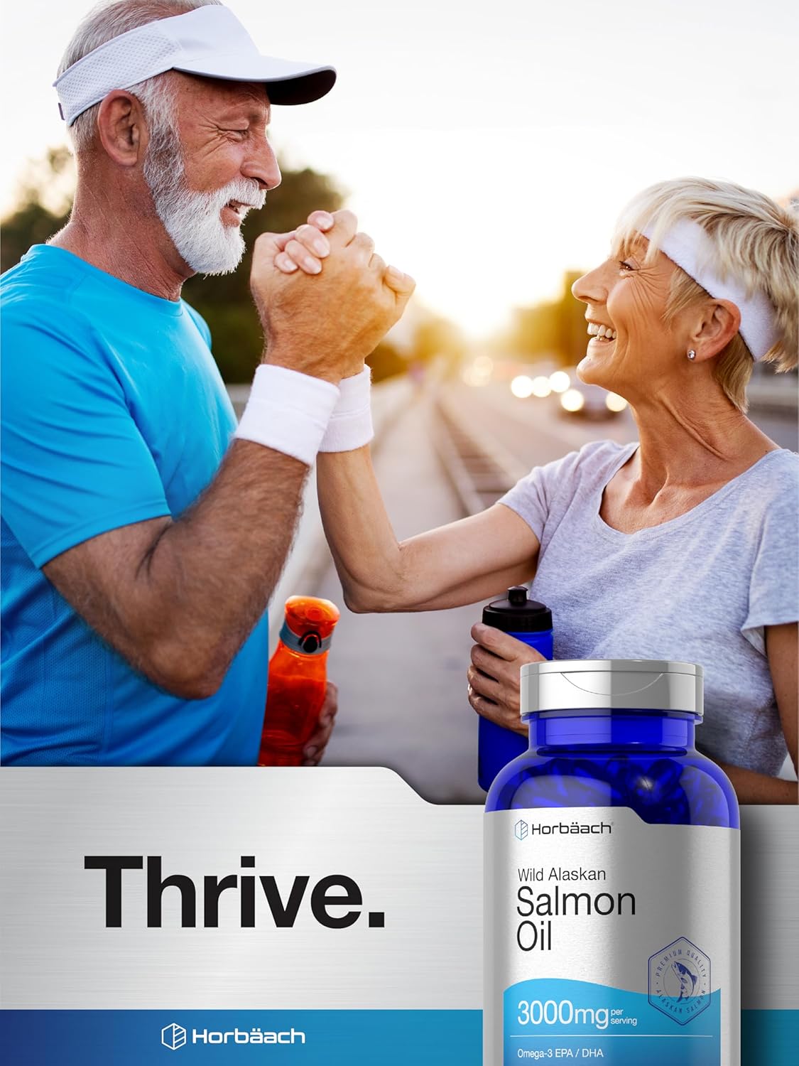 Wild Alaskan Salmon Fish Oil Softgel Capsules | 180 Count | Gluten Free, Non-GMO | High Potency Omega-3 EPA and DHA