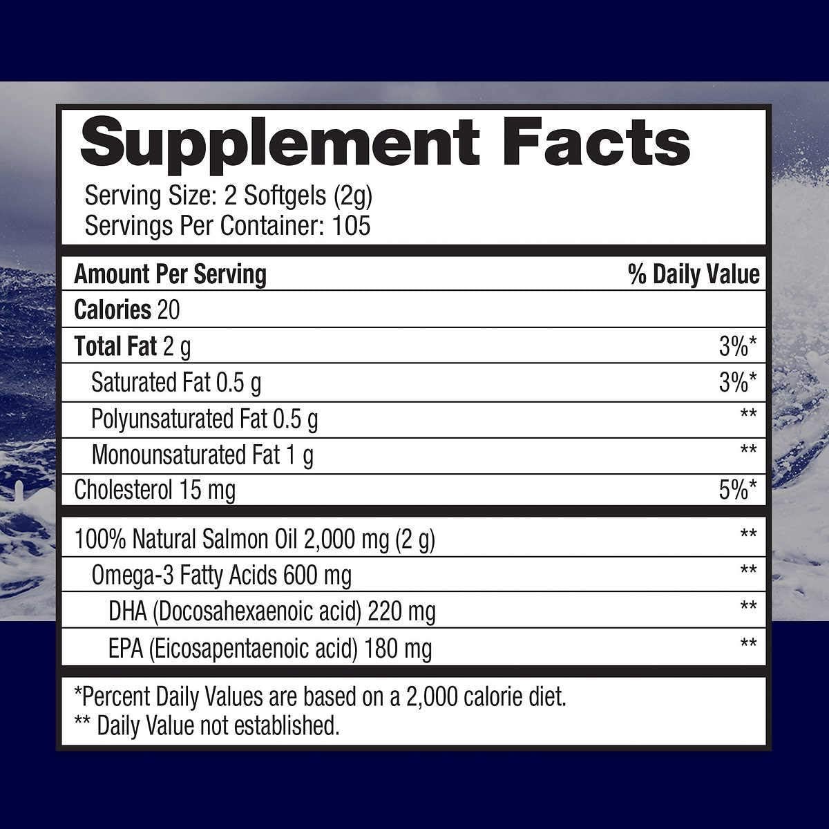 Wild Alaskan Salmon Oil Capsules - 1000mg, 210 Count - Pure Omega-3 Supplement from Alaska