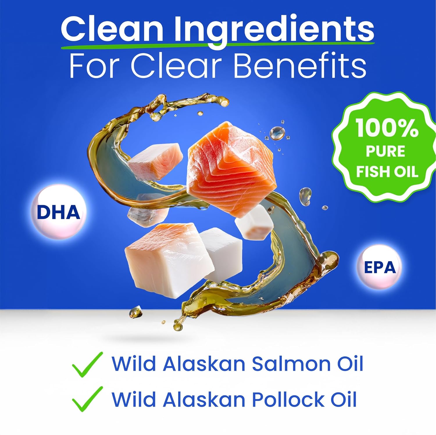 Wild Alaskan Salmon Oil Fish Oil Liquid Supplement for Dogs - Omega 3 EPA+DHA Fatty Acids, Skin&Coat Support - Itch&Allergy Relief, Joint, Immune&Heart Health - BARK&SPARK Omega 3