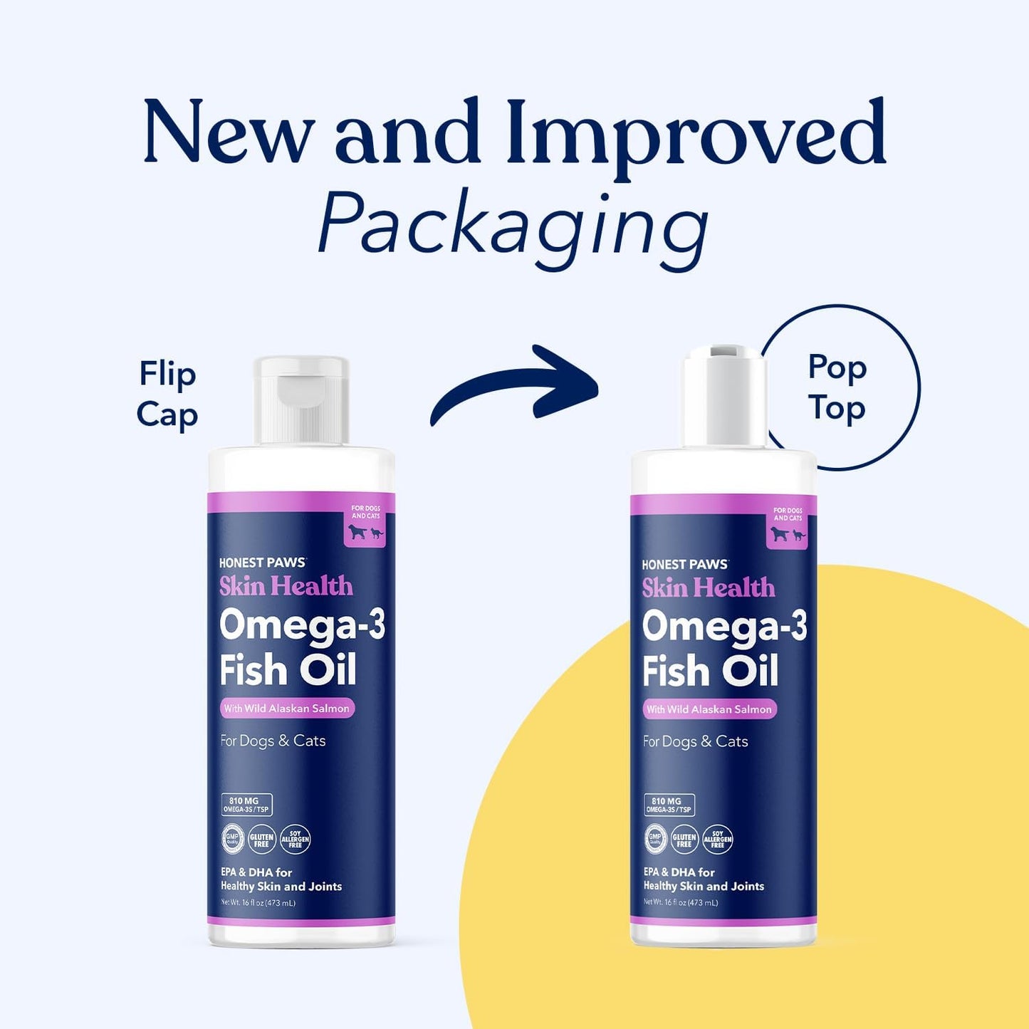 Wild Alaskan Salmon Oil for Dogs - Omega 3 Fish Oil Supplement - Healthy Skin, Joints, Coat - Pollock Oil - 16 Oz Bottle