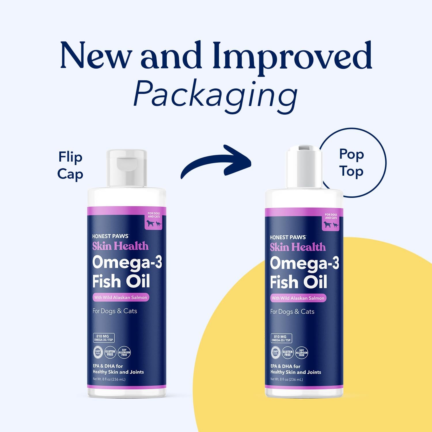 Wild Alaskan Salmon Oil for Dogs - Omega 3 Fish Oil, Healthy Skin & Joints - Fatty Acid, Pollock Oil - Sustainably Sourced - 8 Oz