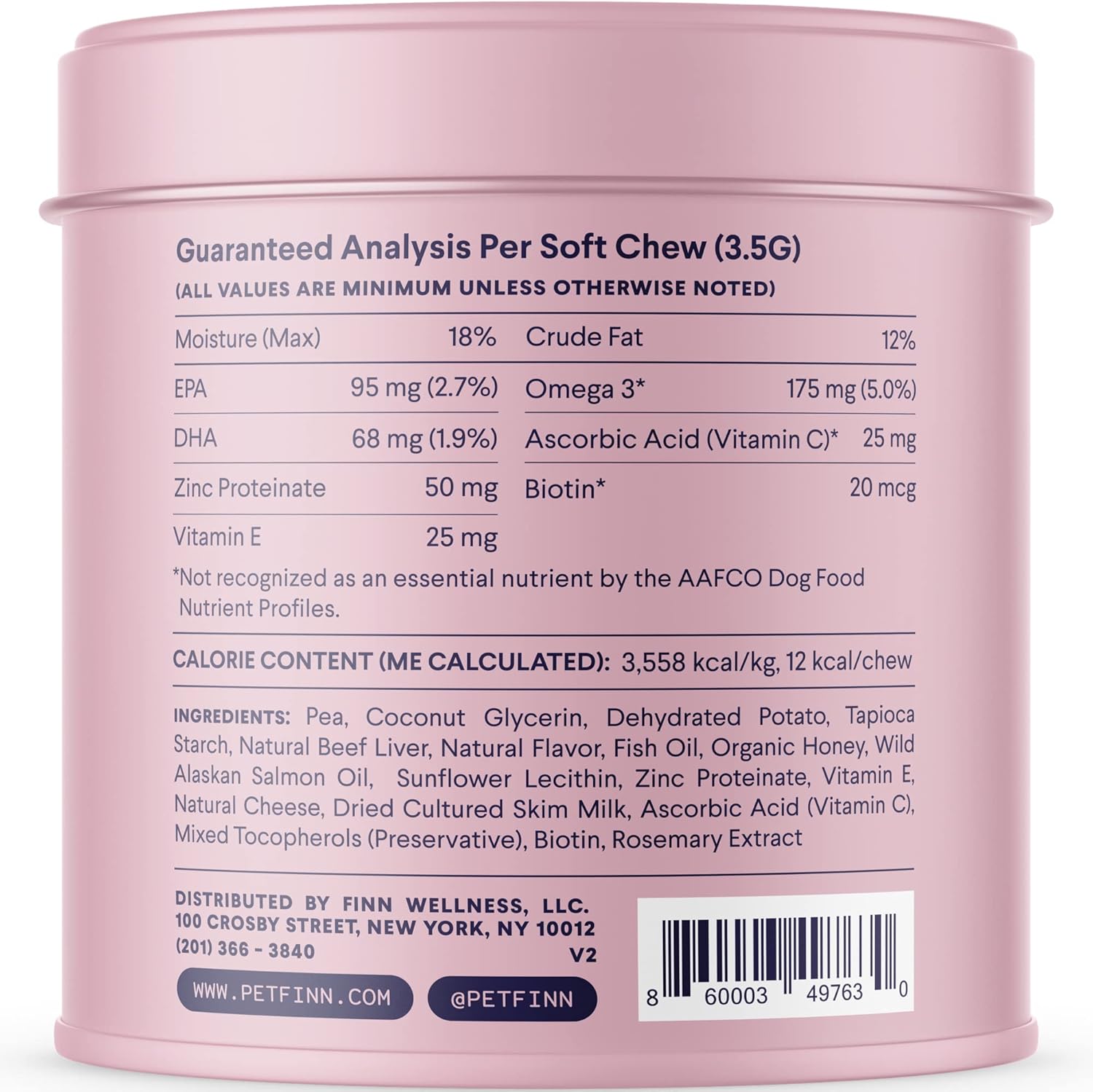 Wild Alaskan Salmon Oil Soft Chews for Dogs | Promotes Healthy Skin & Coat | Omega-3s, EPA & DHA, Biotin, Zinc | 90 Chews