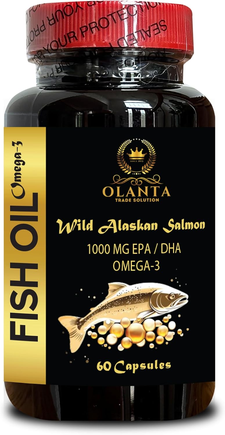 Wild Alaskan Salmon Oil Softgels - Omega 3 Fish Oil Supplements for Memory and Focus - 60 ct. Bottle