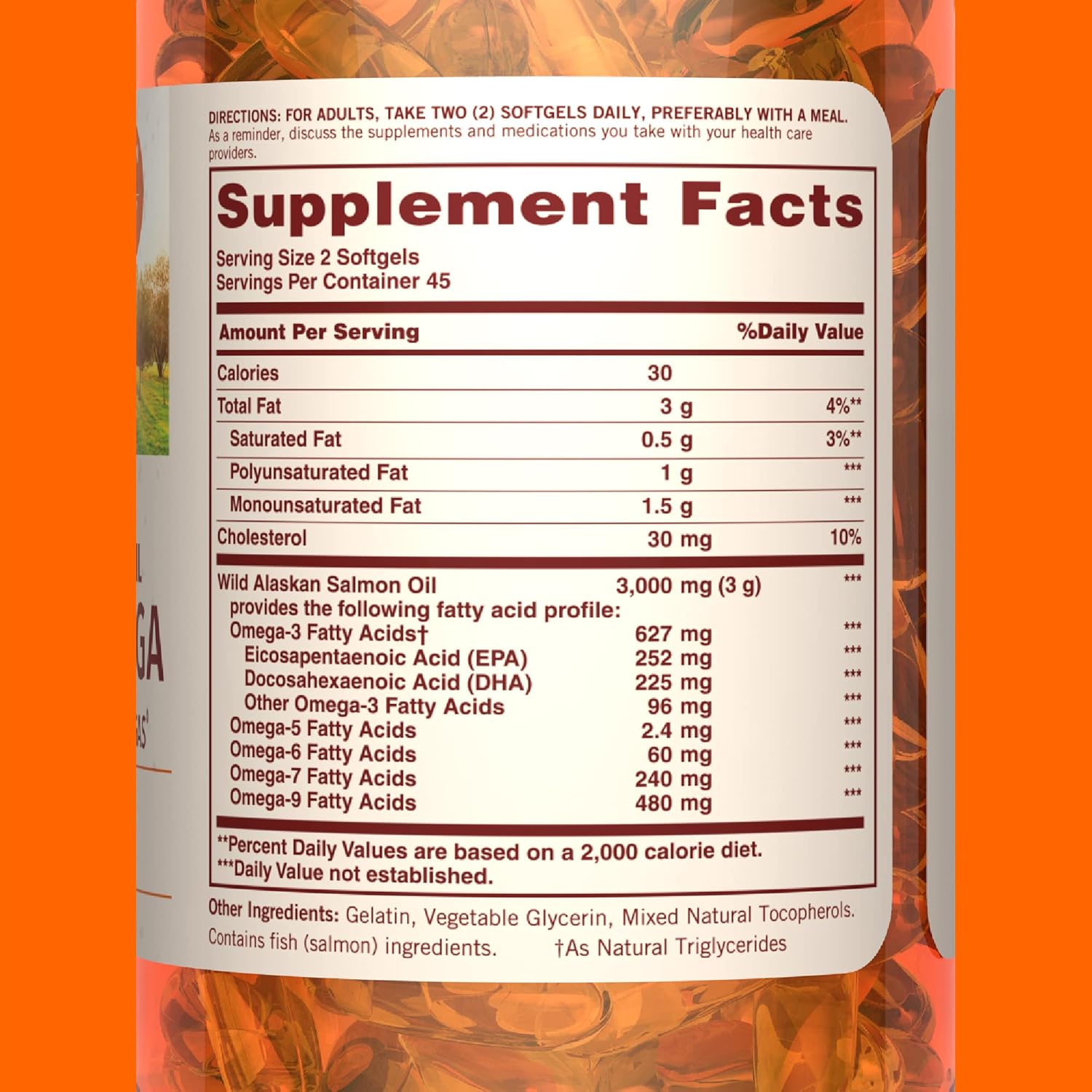 Wild Alaskan Salmon Oil Softgels, 1400mg Omega-3 Supplement, 90 Count - Sundown Complete Omega