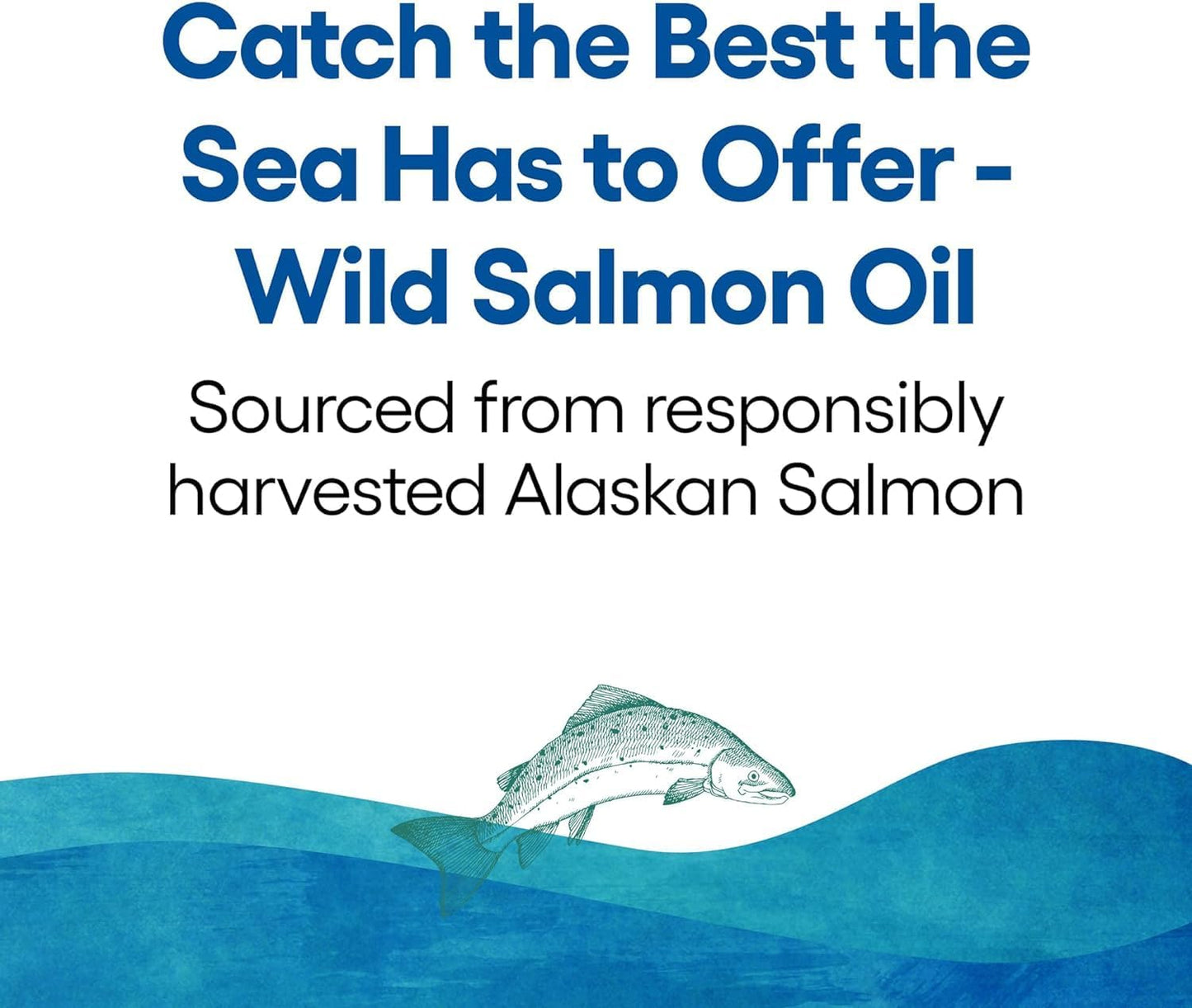 Wild Alaskan Salmon Oil with Omega-3, EPA, DHA, and Vitamin D for Brain & Heart Health - 180 Count
