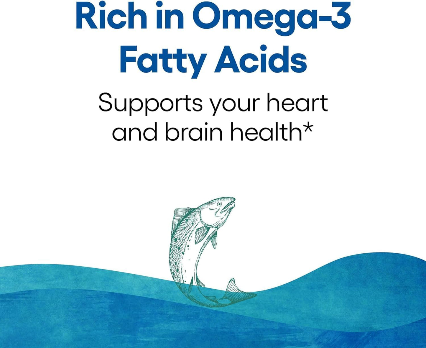 Wild Alaskan Salmon Oil with Omega-3, EPA, DHA, and Vitamin D for Brain & Heart Health - 180 Count