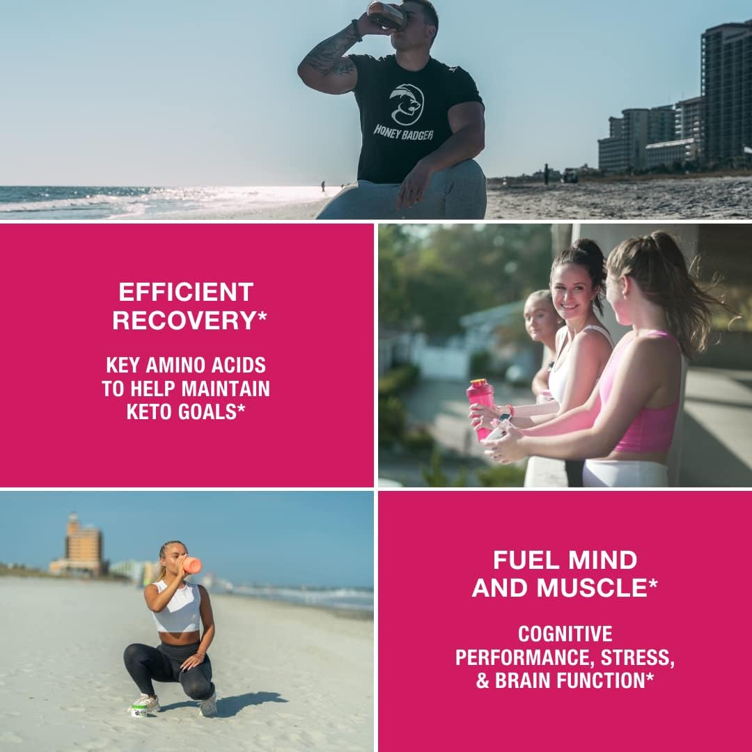 Wild Berry BCAA + EAA Amino Acids Powder for Hydration & Muscle Recovery - Keto & Vegan Friendly, Sugar Free Drink Mix (30 Servings)
