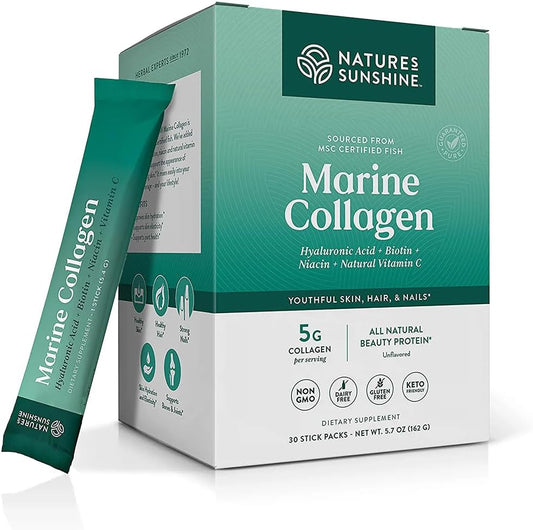 Wild-Caught Alaskan Pollock Marine Collagen Powder Sticks for Skin and Joint Health
