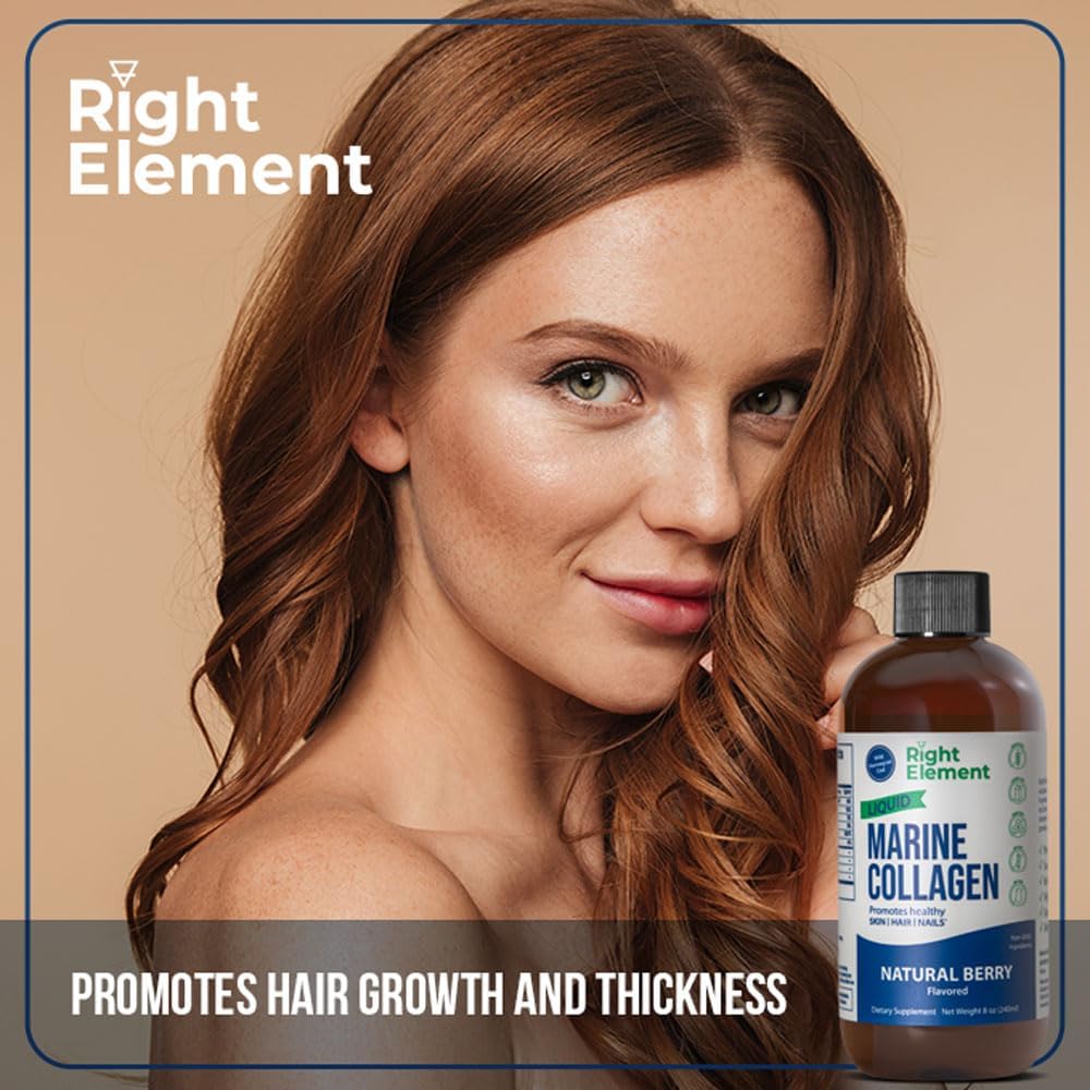 Wild Caught Cod Liquid Marine Collagen with Hyaluronic Acid, Biotin & Keratin Peptide for Healthy Hair, Skin & Nails - Natural Berry Flavor - Made in USA - 8.00 Fl Oz (2-Pack)