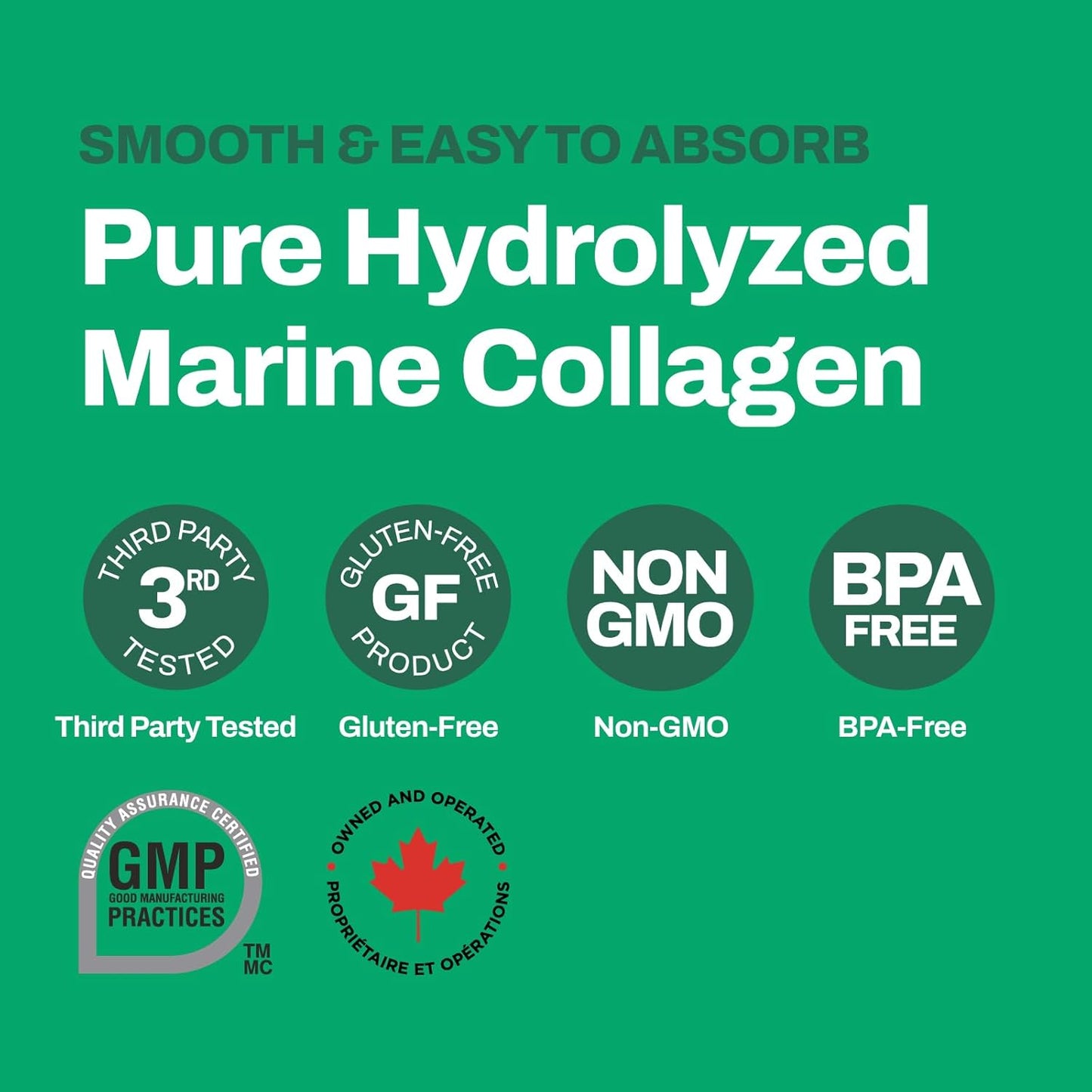 Wild-Caught Marine Collagen Peptides Powder - Non-GMO, Hydrolyzed - Supports Skin, Hair, Nails, Joints - Unflavored, Easy to Mix - 30 Day Supply