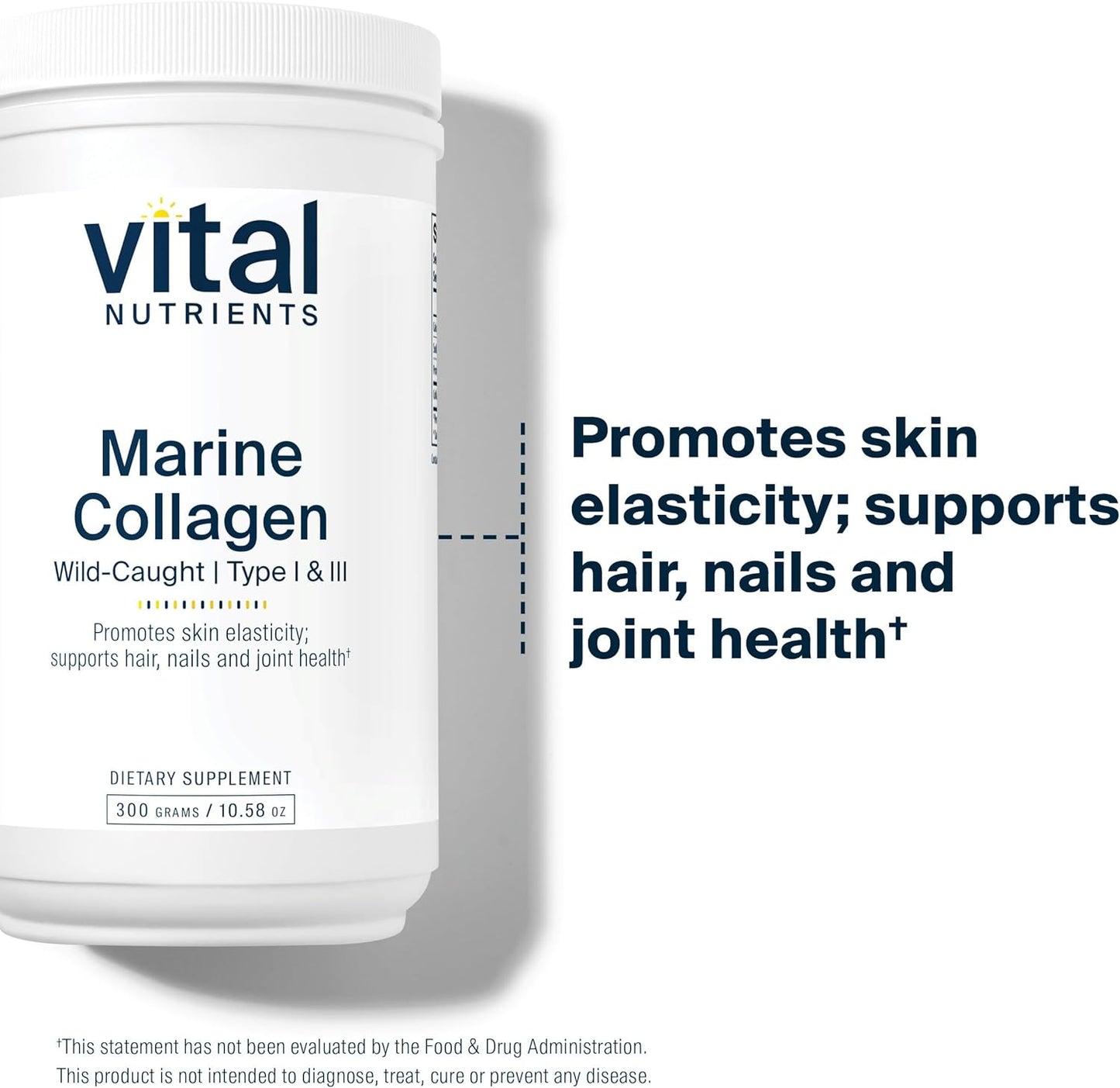 Wild-Caught Marine Collagen Powder for Hair, Skin, Nails & Joints | Type I & III Collagen Supplement (300g) | Unflavored, Gluten-Free