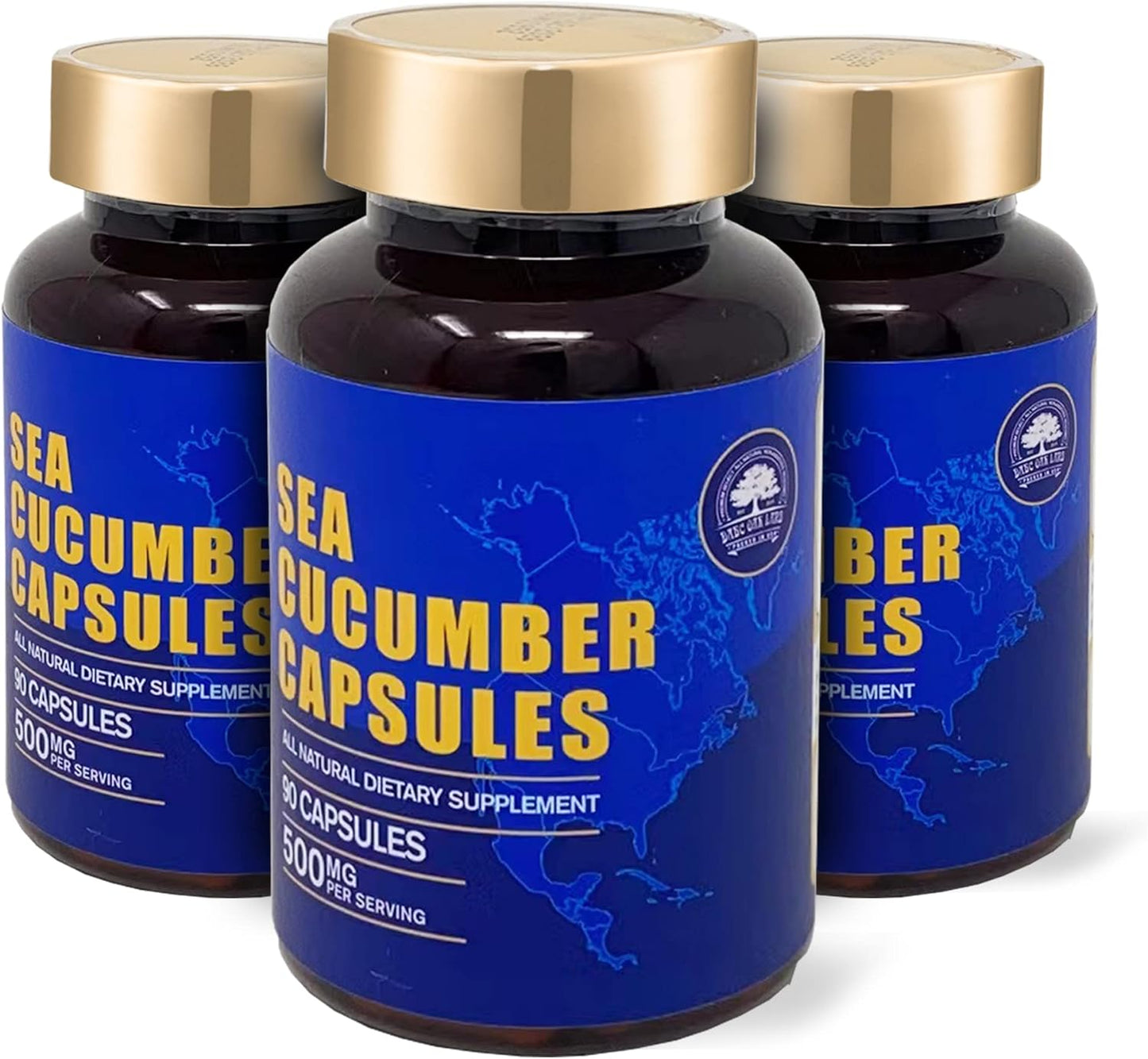 Wild Caught Sea Cucumber Capsules - Natural Antioxidant & Immune Support Supplement (270 Capsules)