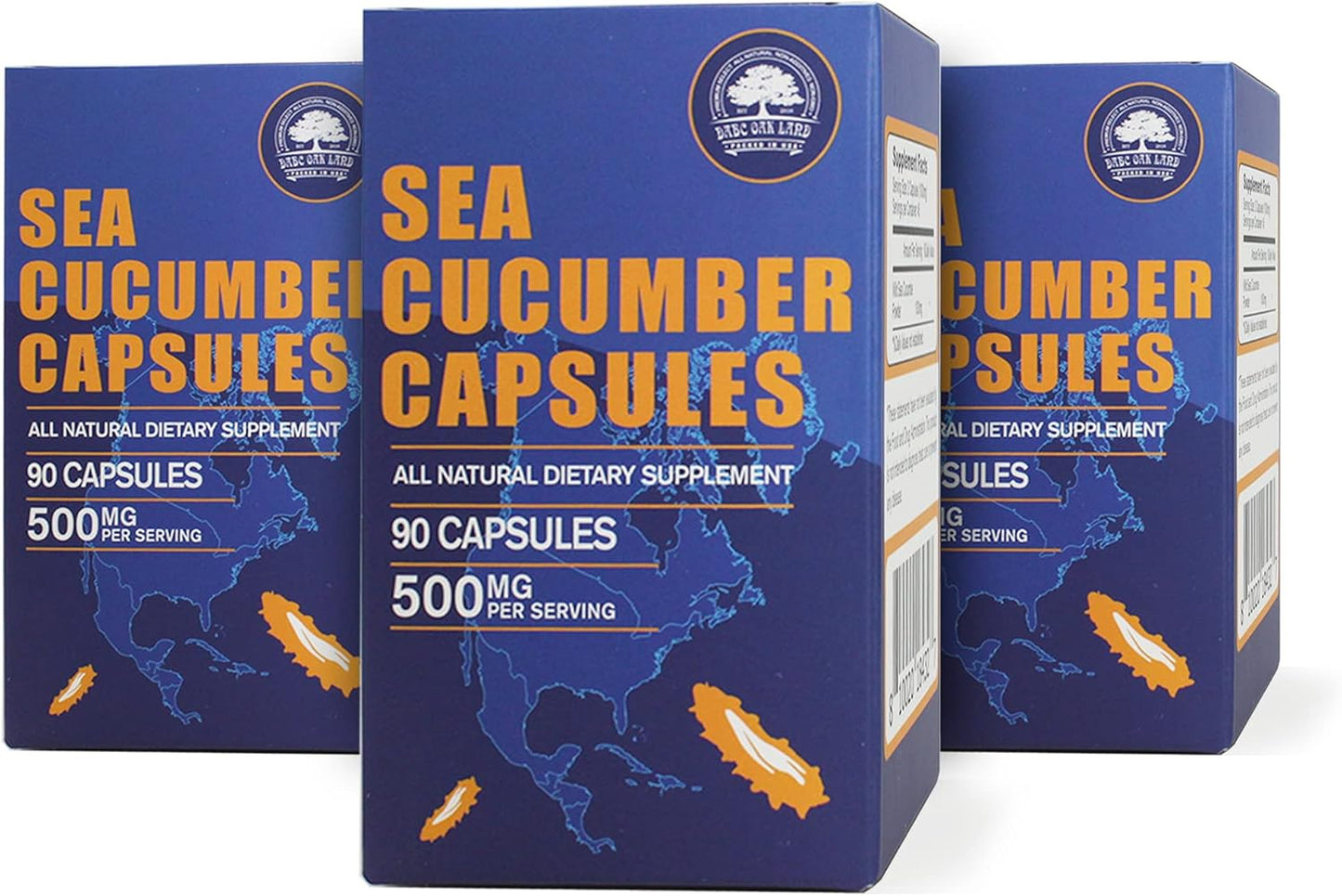 Wild Caught Sea Cucumber Capsules - Natural Antioxidant & Immune Support Supplement (270 Capsules)