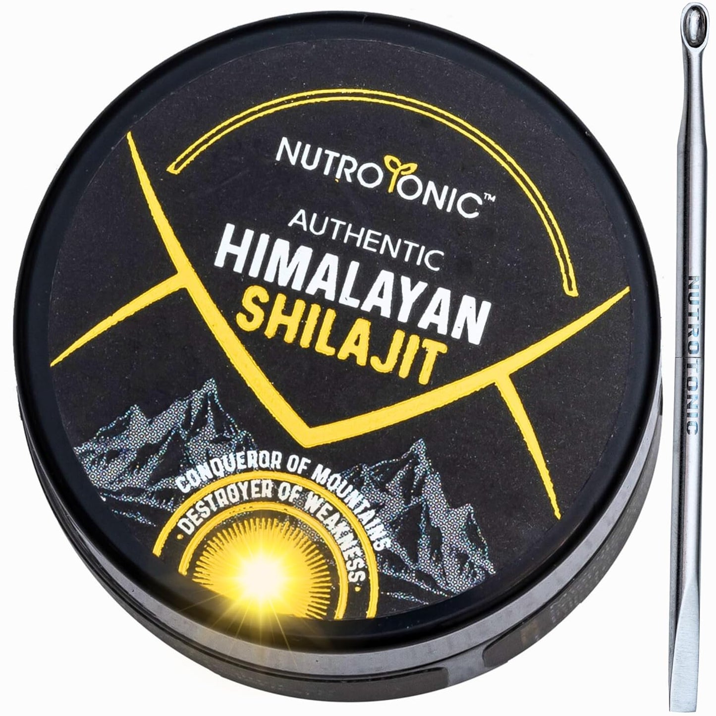 Wild-Crafted Himalayan Shilajit Resin for Brain, Heart, and Cellular Health | NutroTonic Authentic Product | 40X Nanofiltered & Sun Dried | Fulvic & Humic Acid | 5G Resin
