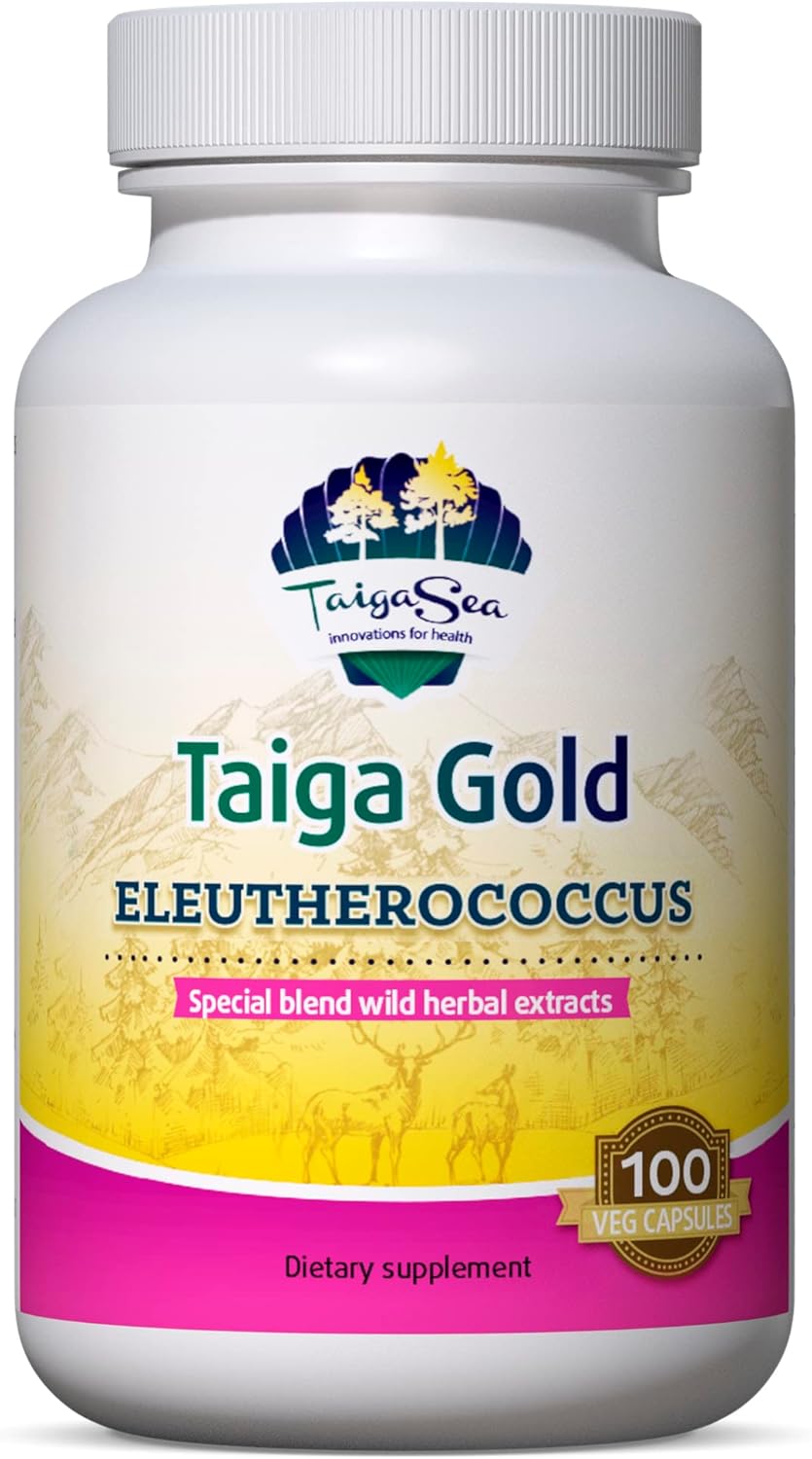 Wild Eleuthero Root Extract Capsules for Immunity and Endurance - 100 Vegetarian Capsules