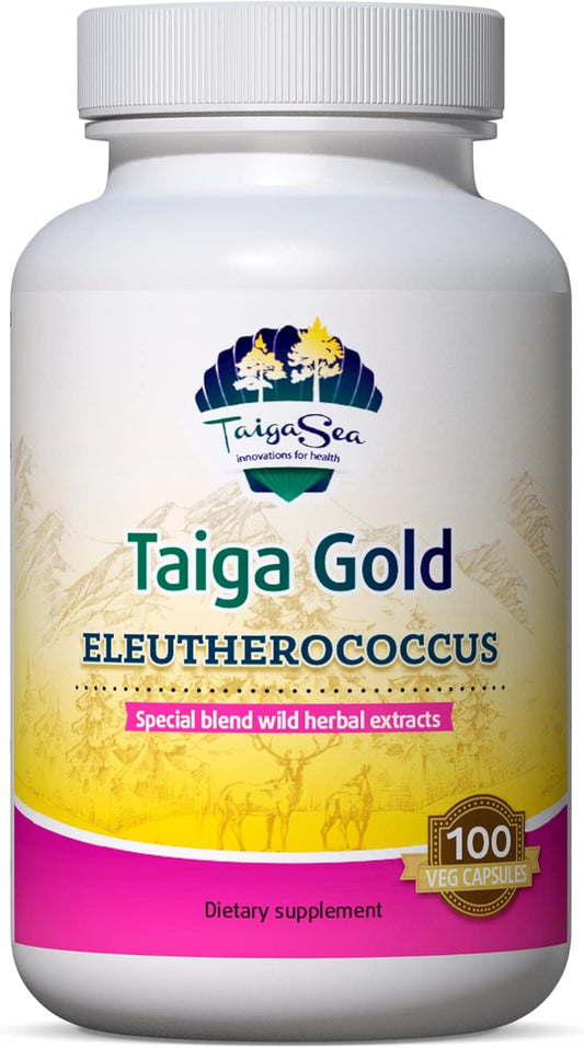 Wild Eleuthero Root Extract Capsules for Immunity and Endurance - 100 Vegetarian Capsules