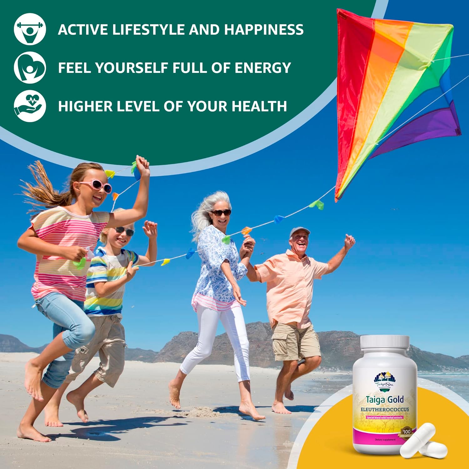 Wild Eleuthero Root Extract Capsules for Immunity and Endurance - 100 Vegetarian Capsules