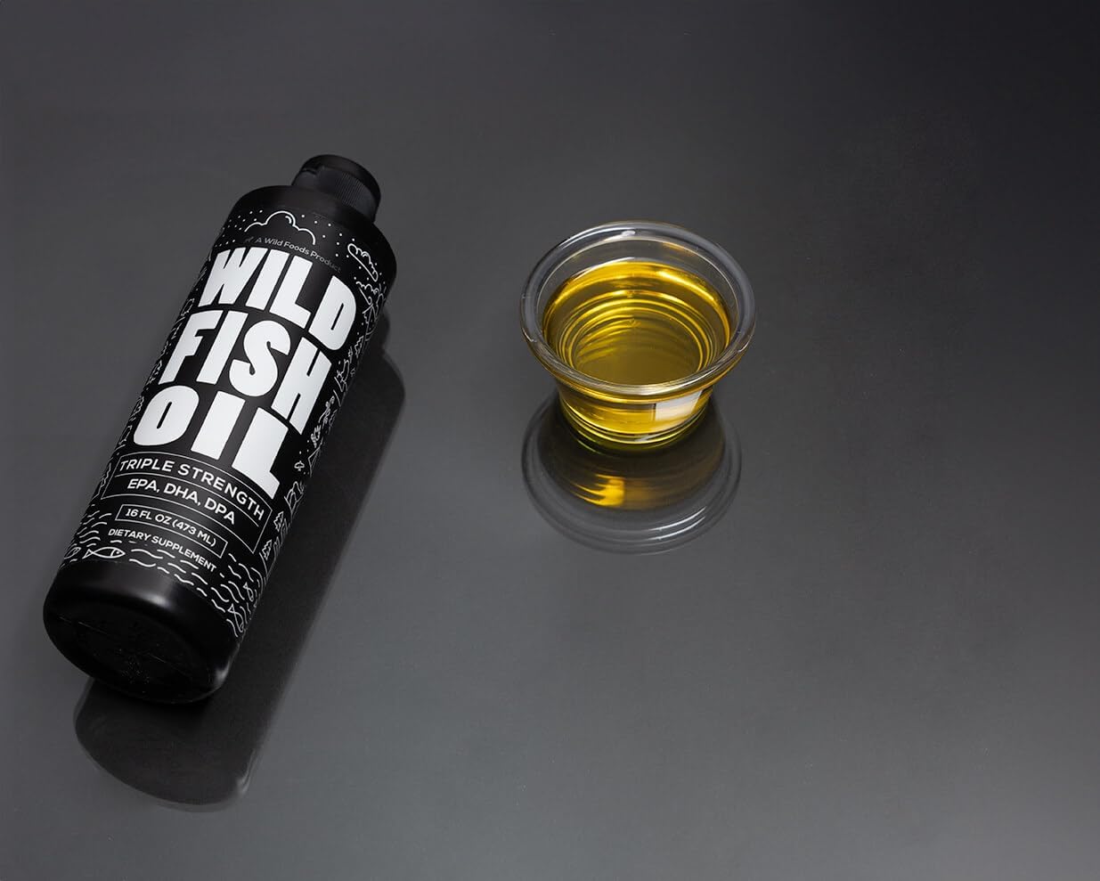 Wild Foods Lemon Liquid Omega 3 Fish Oil Supplement - 16 oz (2 pk) - Non-GMO, Gluten Free - Triple Strength Heart & Joint Nutrition with DPA, DHA, EPA for Women & Men - Wild Caught, Burpless, Odorless