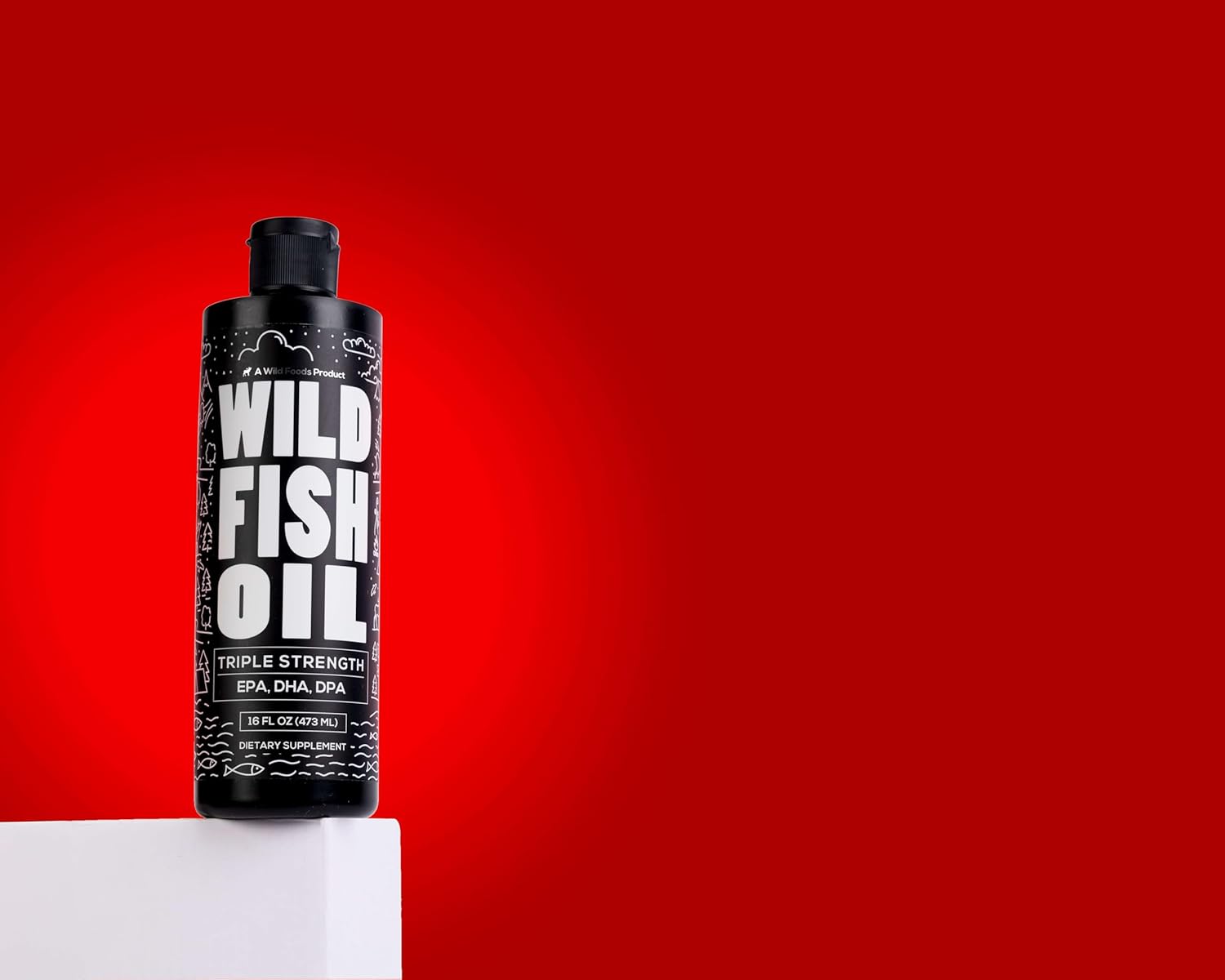 Wild Foods Lemon Liquid Omega 3 Fish Oil Supplement - 16 oz (2 pk) - Non-GMO, Gluten Free - Triple Strength Heart & Joint Nutrition with DPA, DHA, EPA for Women & Men - Wild Caught, Burpless, Odorless