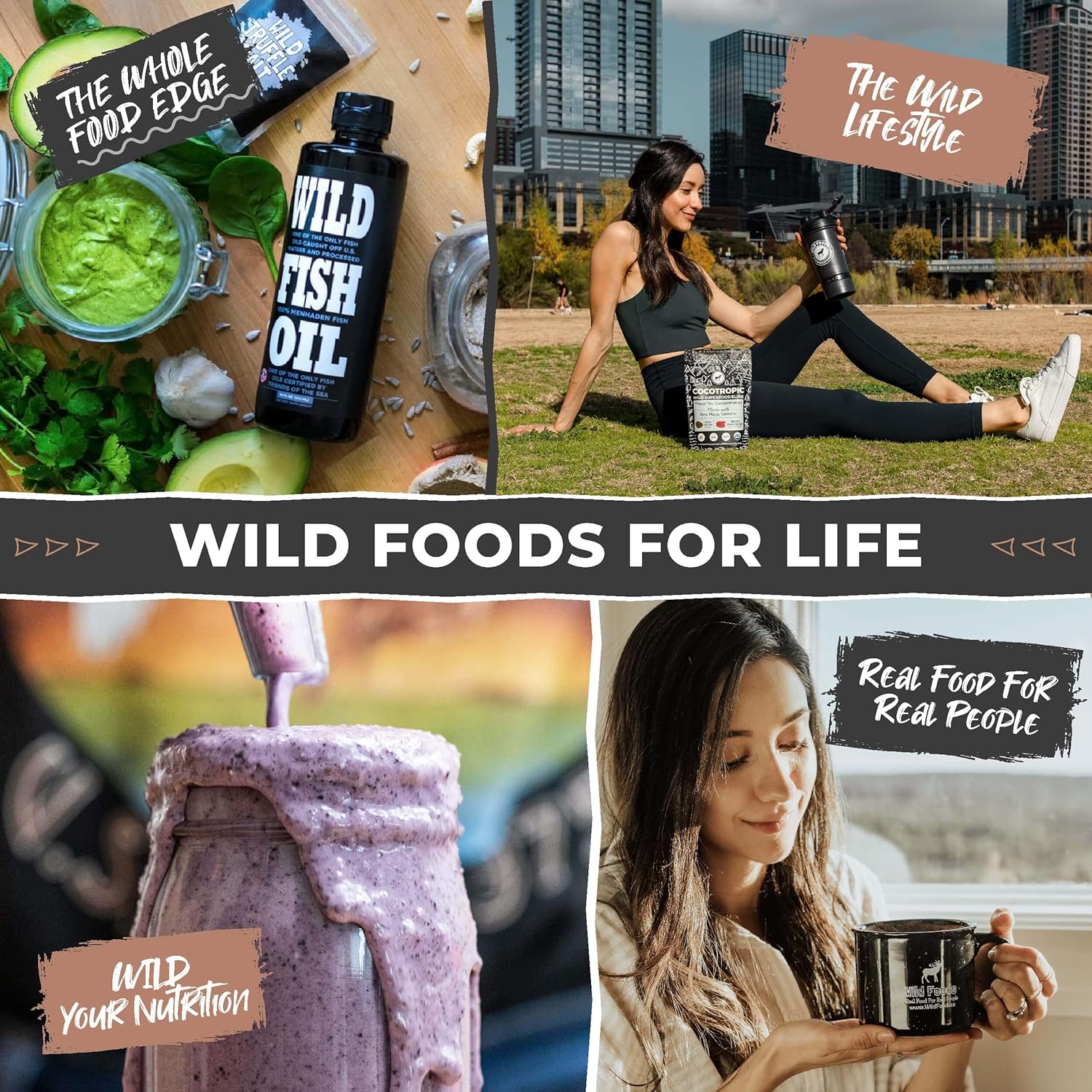 Wild Foods Prebiotics, Probiotics, & Digestive Enzymes - 20 Billion CFU, 10 Strains for Gut Health - Men & Women - Non-GMO Fiber - 60 Count