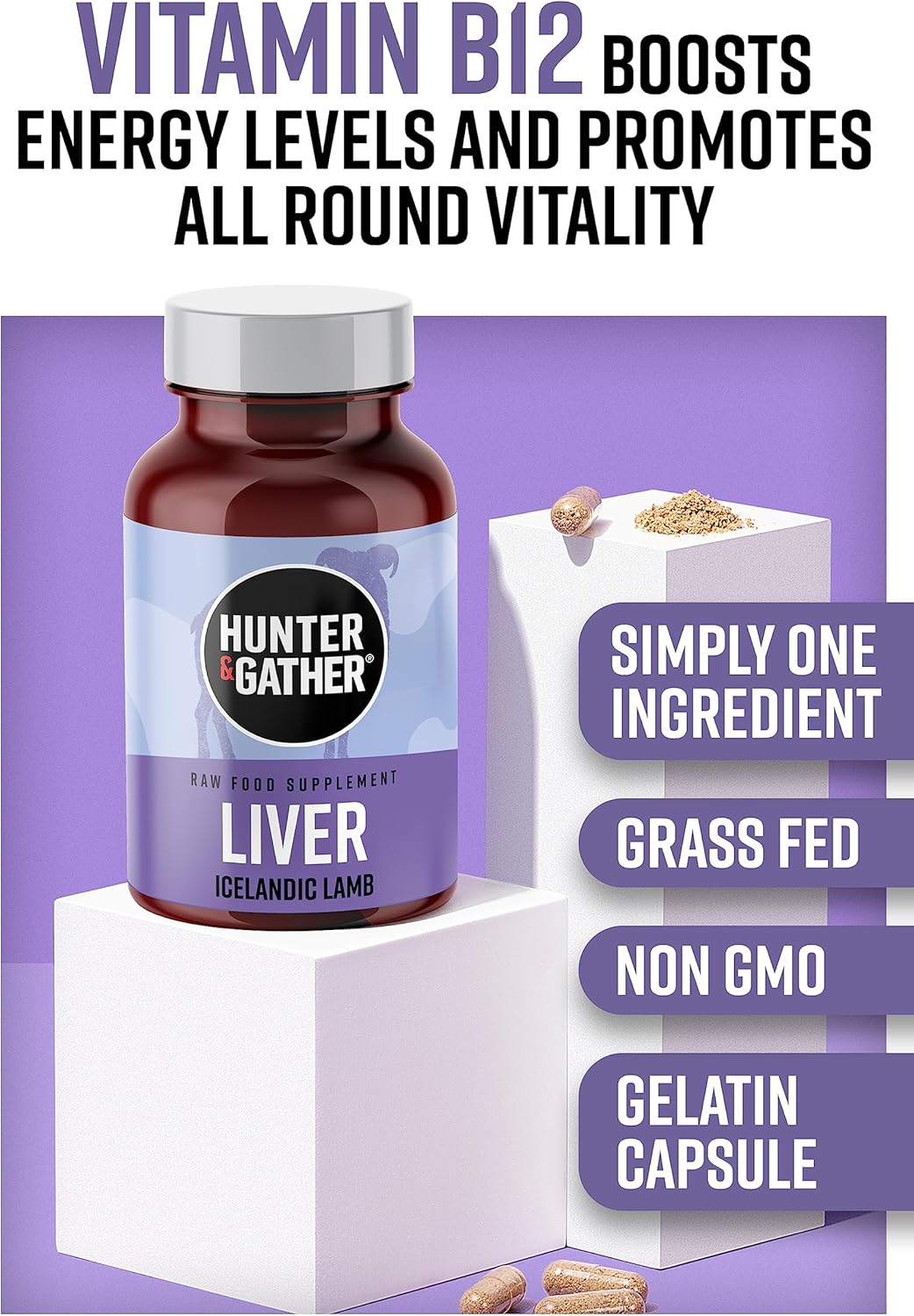 Wild Icelandic Lamb Liver Capsules | Ancestral Inspired Supplements | Grass Fed, No GMO, Antibiotics, Hormones