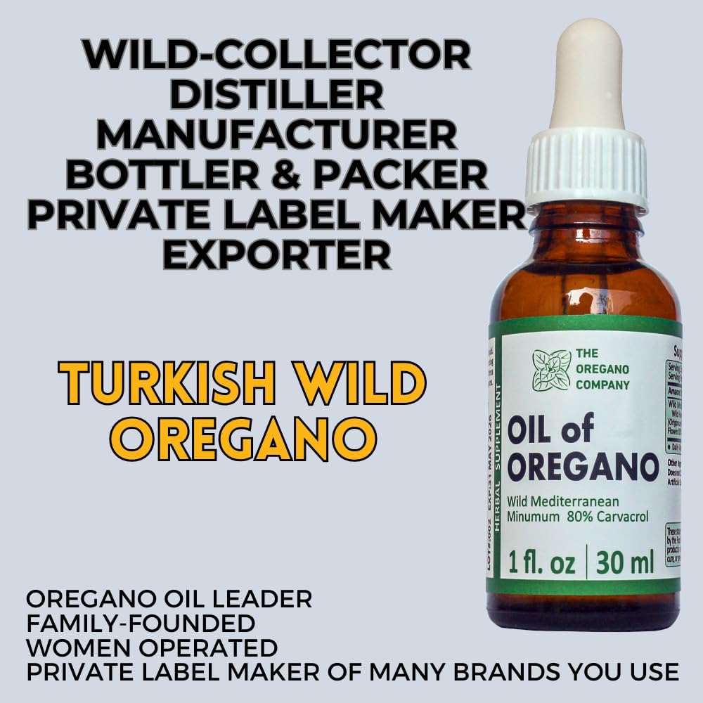 Wild Oregano Oil Extract Drops - 1 fl. oz Liquid Supplement with High Carvacrol Potency