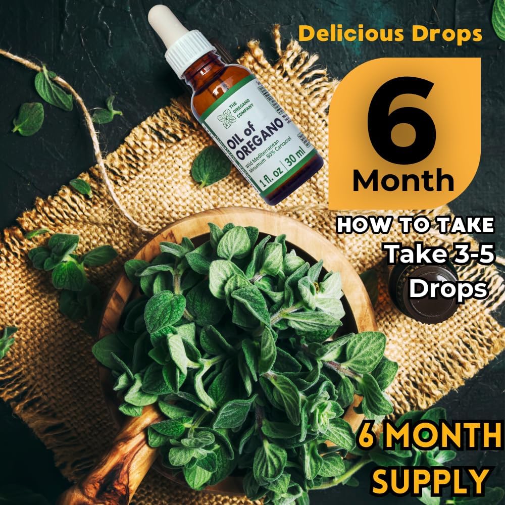 Wild Oregano Oil Extract Drops - 1 fl. oz Liquid Supplement with High Carvacrol Potency