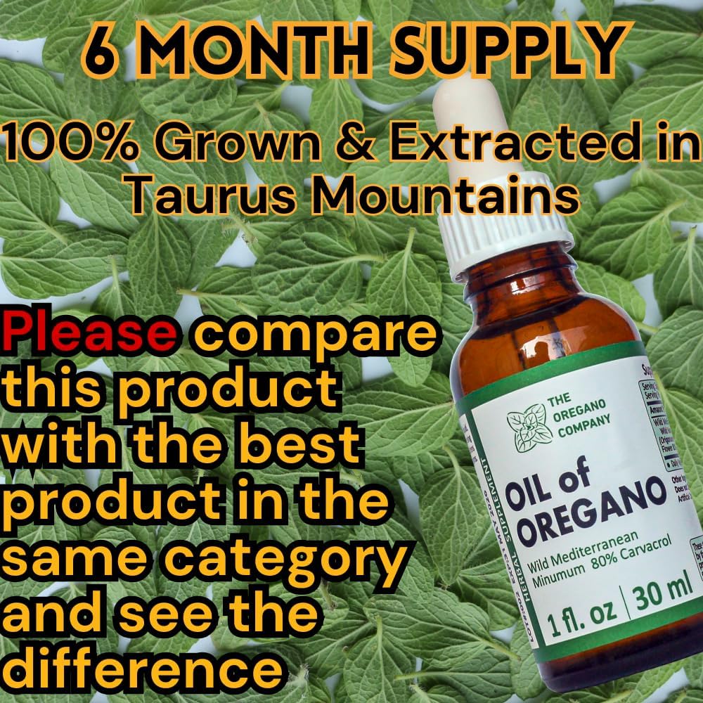 Wild Oregano Oil Extract Drops - 1 fl. oz Liquid Supplement with High Carvacrol Potency
