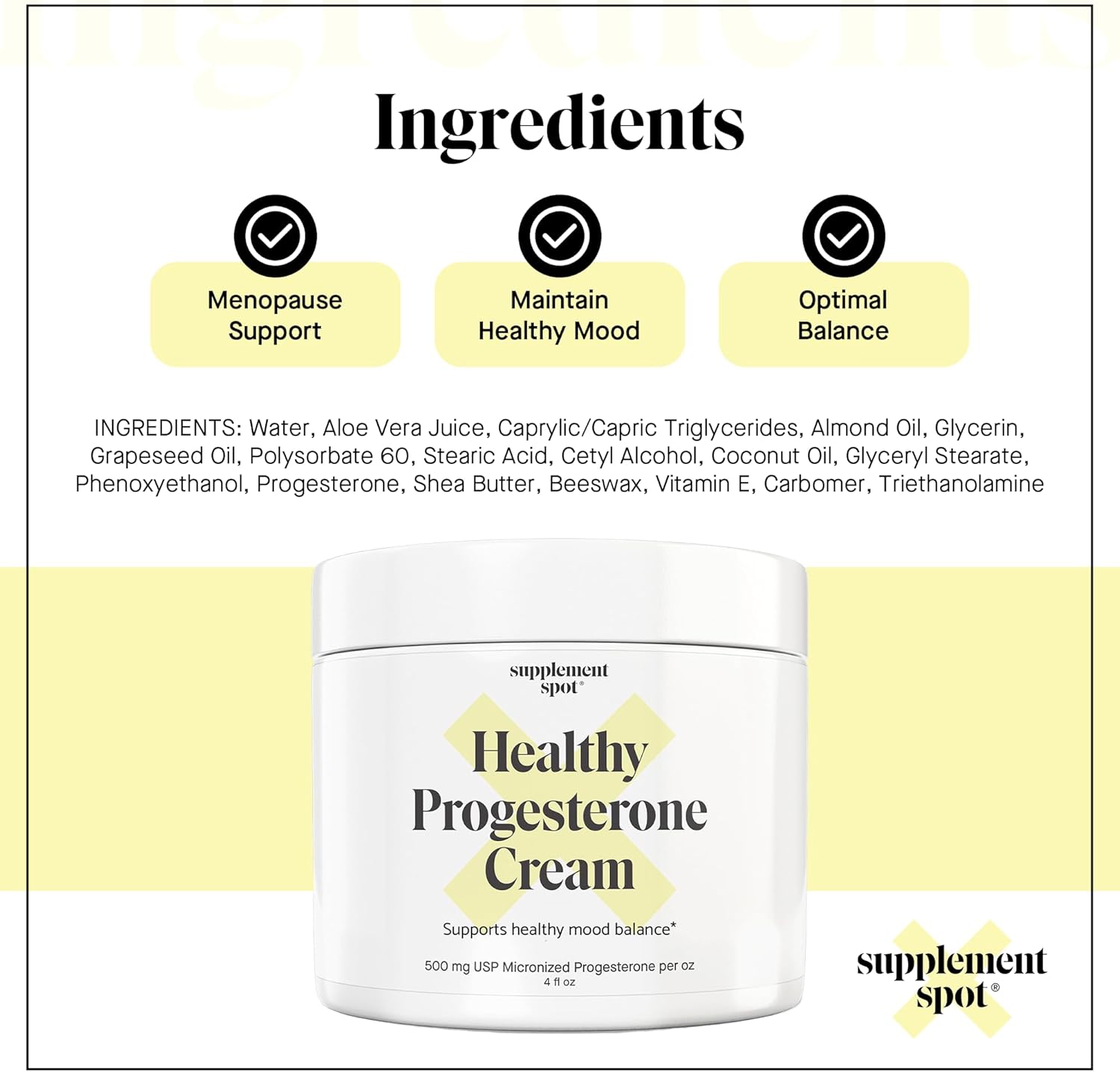 Wild Yam Progesterone Cream for Women – Natural Micronized Bioidentical Relief for Menopause & Perimenopause – Promotes Hormonal Balance (4 oz)