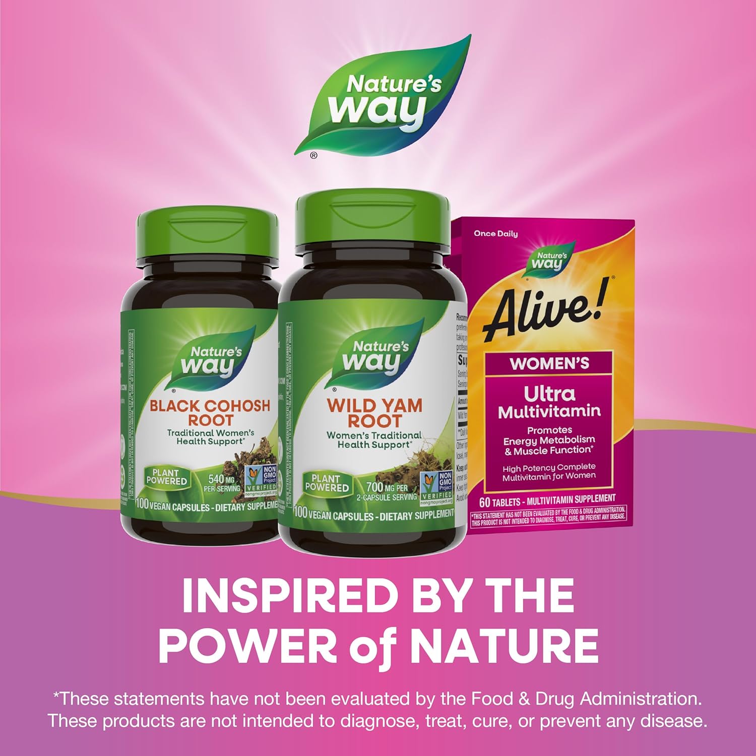 Wild Yam Root Capsules for Women's Health Support - 700mg, Non-GMO, 100 Vegan Capsules - Nature's Way