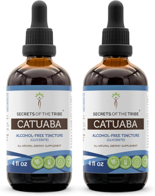Wildcrafted Catuaba Tincture Alcohol-Free Extract - 2x4 OZ - Secrets of the Tribe