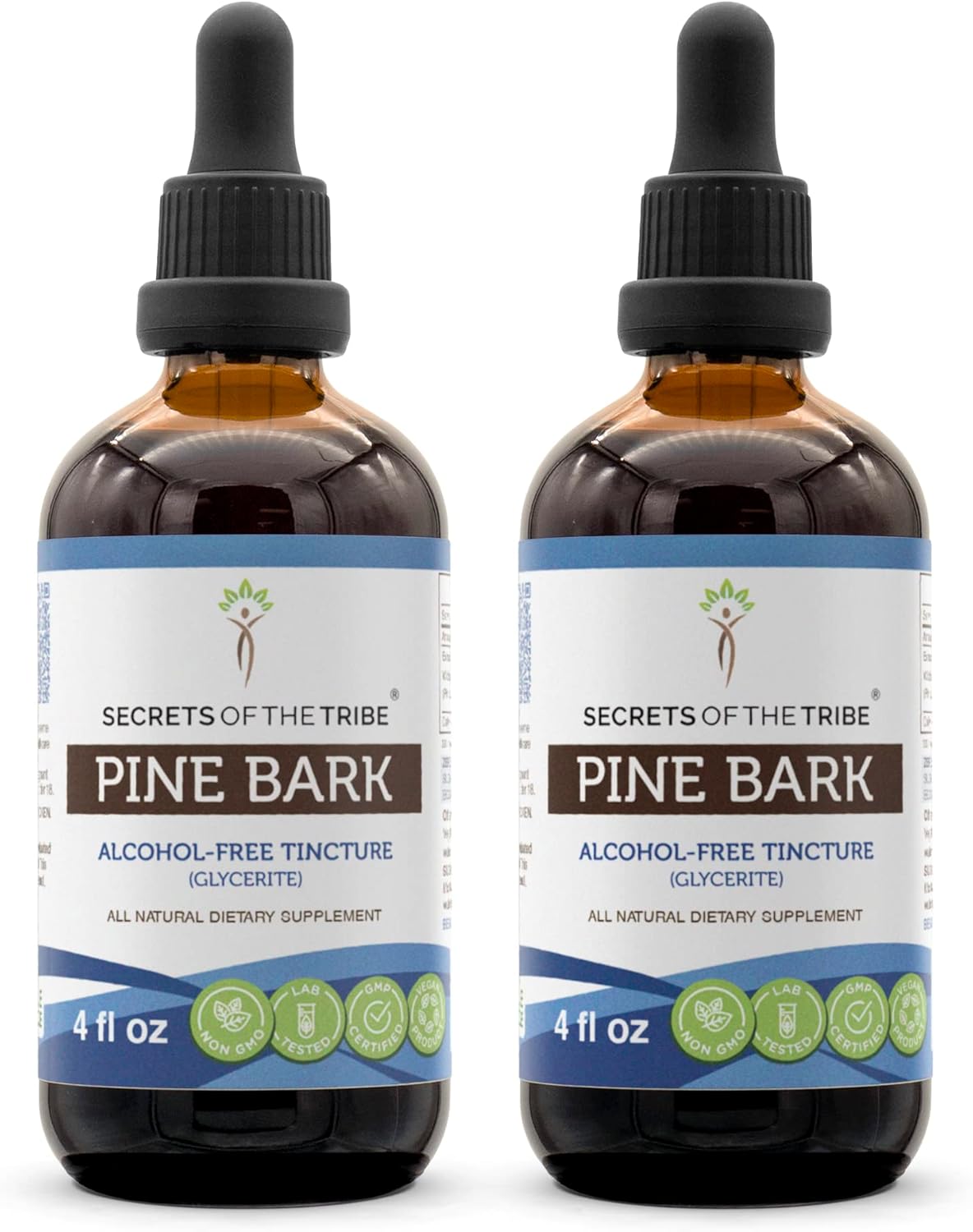 Wildcrafted Pine Bark Tincture Alcohol-Free Extract - 2x4 oz Supplement from Secrets of the Tribe