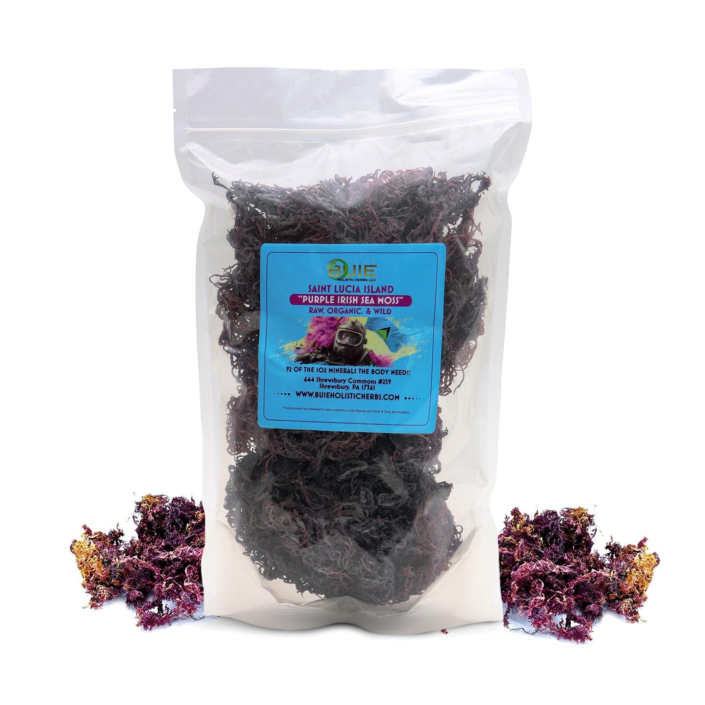 Wildcrafted Purple Irish Sea Moss Gel 240+ oz | Dr. Sebi Inspired Nutrient-Rich Raw Sun-Dried Irish Sea Moss 16 oz for Health & Wellness