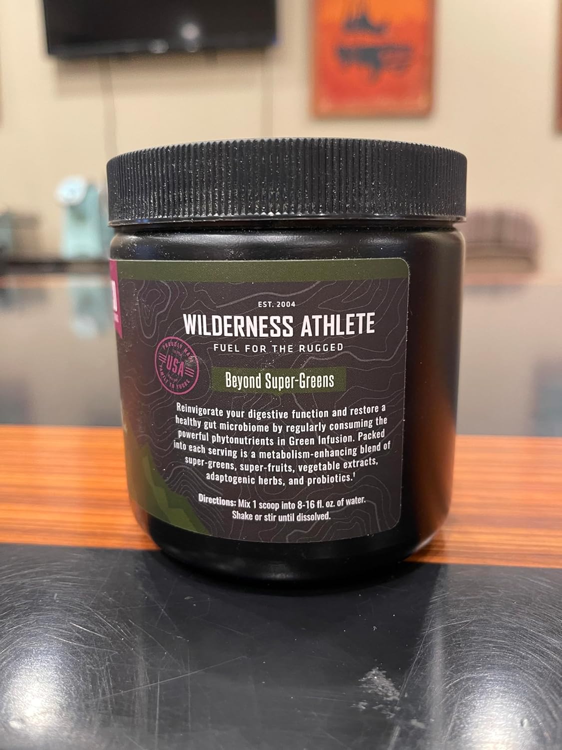 Wilderness Athlete Green Infusion Superfood Powder with Wheatgrass, Astragalus, Green Tea, Chlorella - Strawberry Acaí Passionfruit Flavor