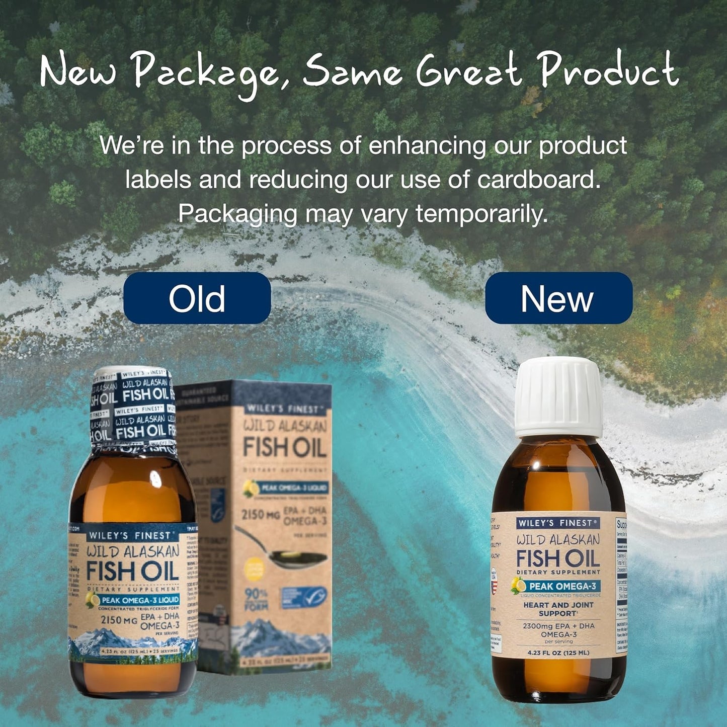Wiley's Finest Wild Alaskan Fish Oil Liquid Supplement - Lemon Flavor - 2300mg EPA and DHA Omega-3s - 4.23 Oz (25 Servings)