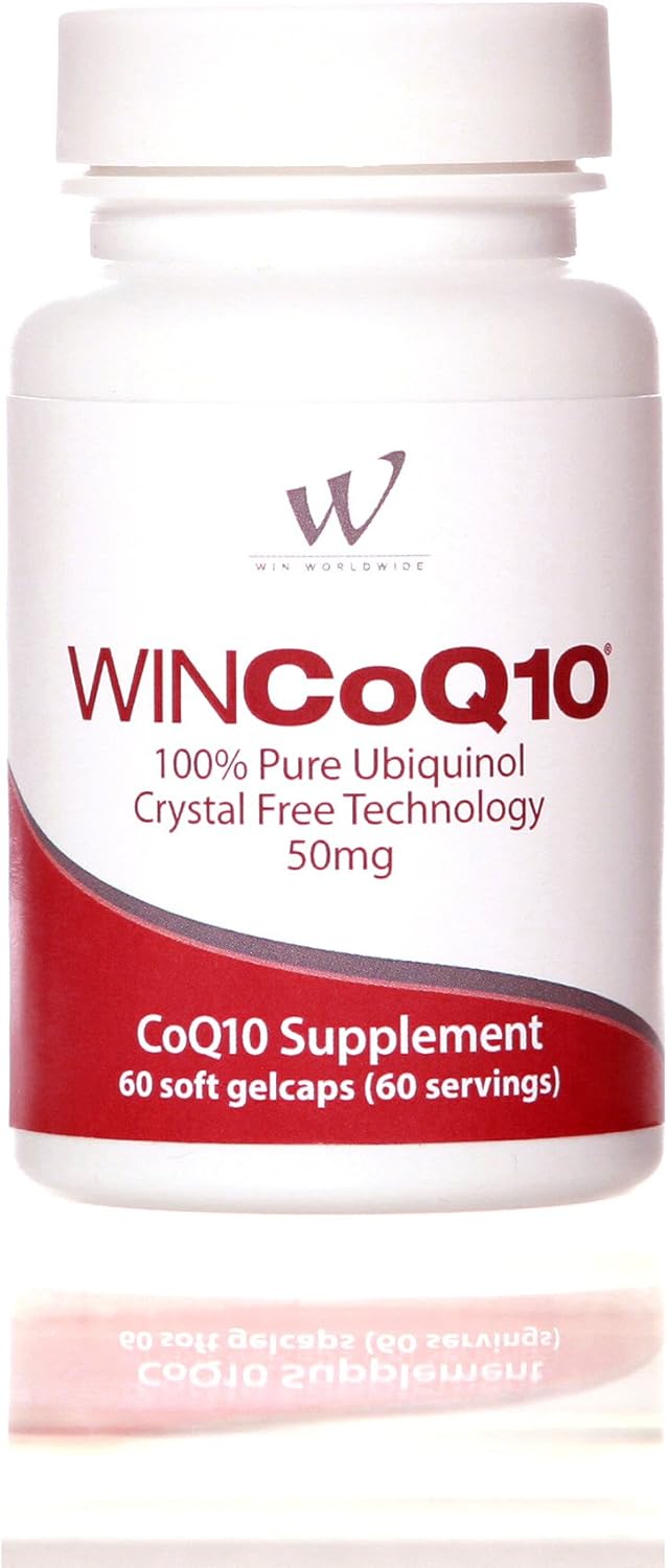 WIN Worldwide Ubiquinol CoQ10 Supplement - 50mg, 60 Servings