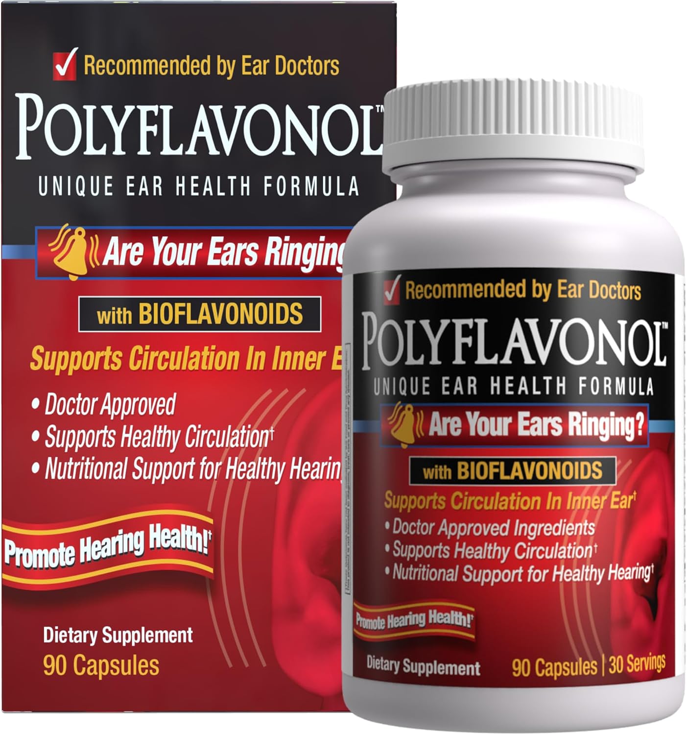 Windmill Polyflavonol Capsules with Bioflavonoids for Inner Ear Health, 90 Capsules, 30 Servings