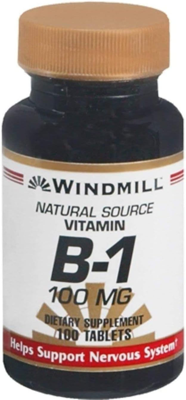 Windmill Vitamin B-1 100 mg Tablets - 400 Tablets, Bulk Pack for Savings