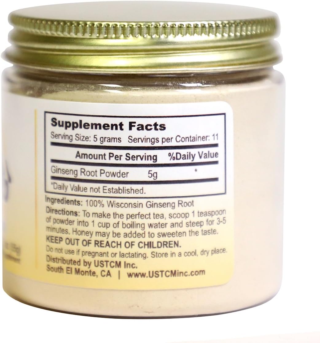 Wisconsin American Ginseng Powder 120 Mesh (2 oz) by USTCM - Premium Quality Ginseng Supplement