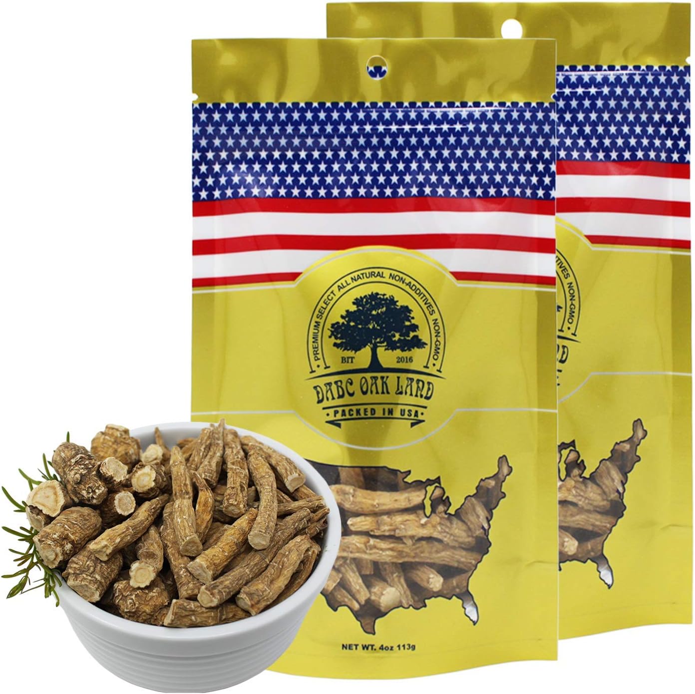 Wisconsin Grown American Ginseng Slices - Large Branch, 2 Packs of 8 Ounces - Ideal for Making Ginseng Tea and Promoting Health