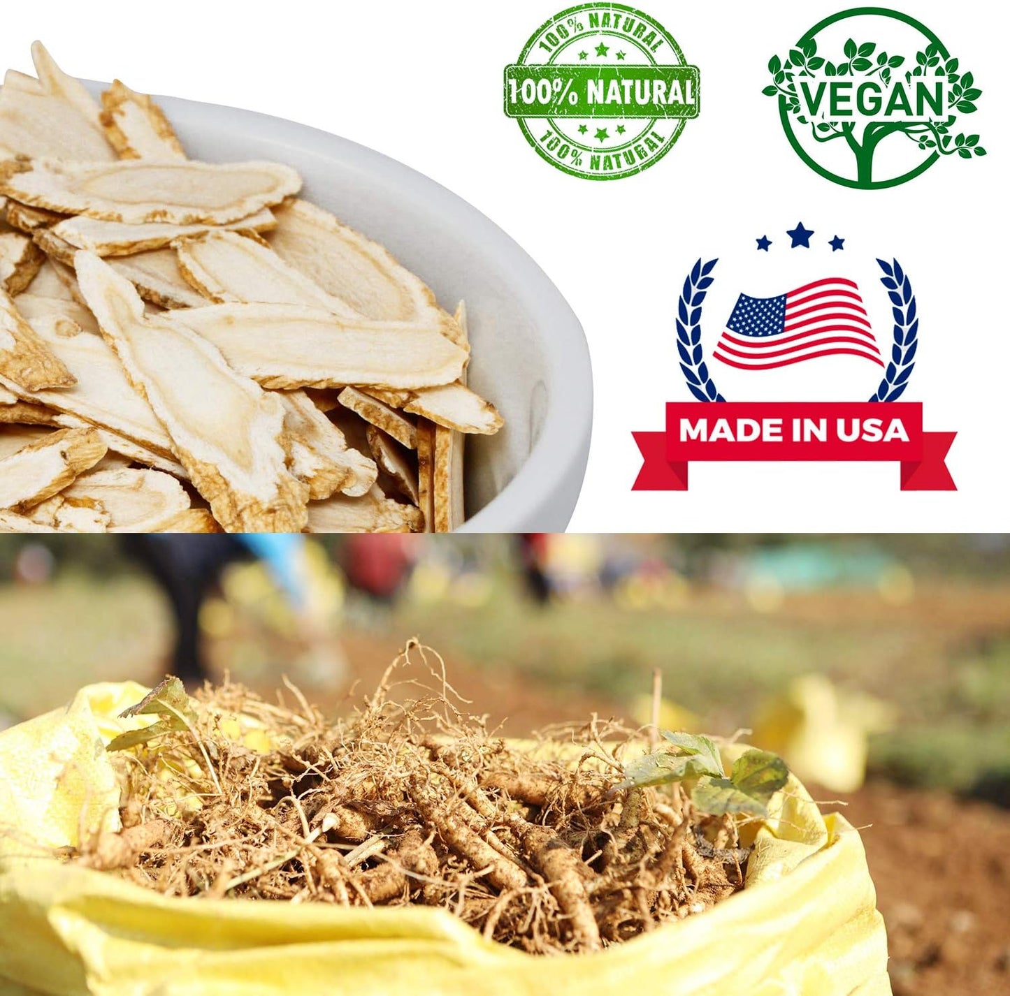 Wisconsin Grown American Ginseng Slices for Ginseng Tea - Long Strip Root, 2 Packs x 8oz