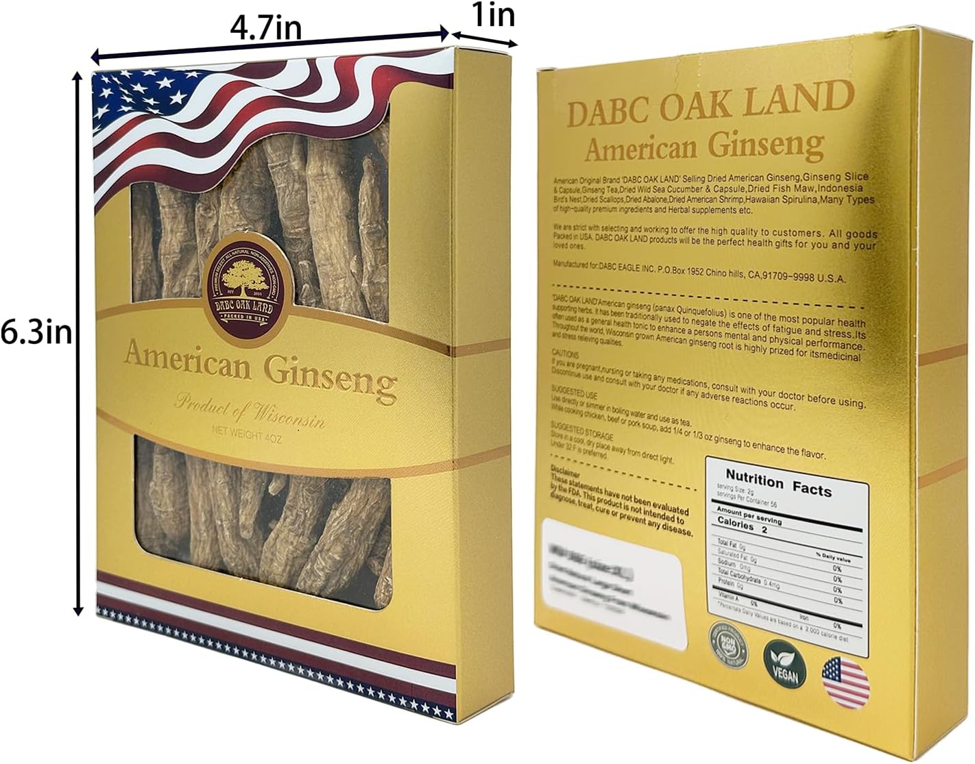 Wisconsin Grown American Ginseng Slices for Making Ginseng Tea - Large Round Sliced Ginseng Root, 4oz Box