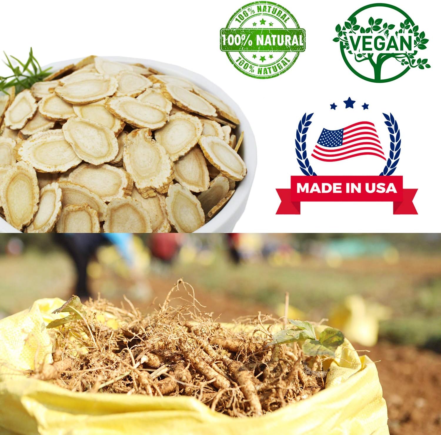 Wisconsin Grown American Ginseng Slices for Making Ginseng Tea - Large Round Sliced Ginseng Root, 4oz Box