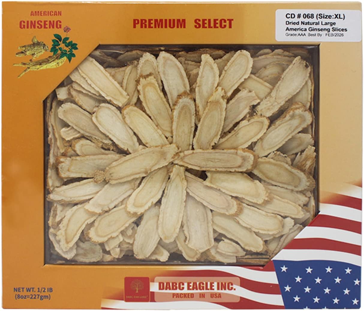 Wisconsin Grown American Ginseng Slices for Tea and Health - 8oz Box