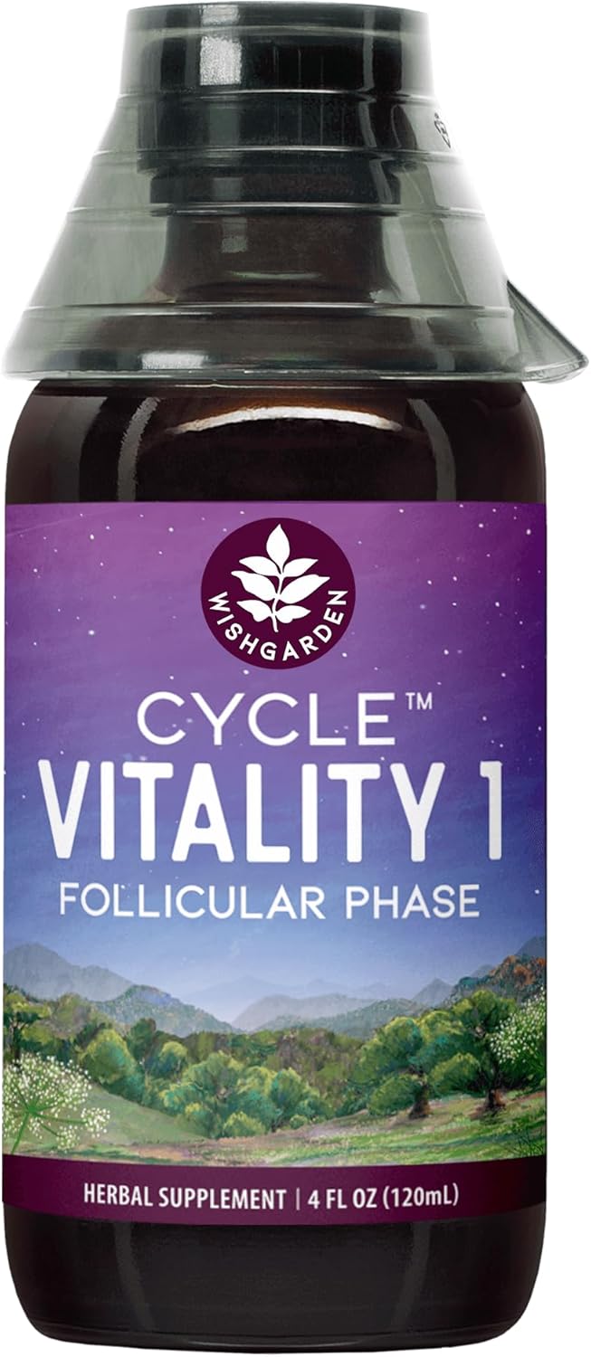 WishGarden Herbs Cycle Vitality I Follicular Phase Herbal Supplement - Supports Estrogen Levels & Healthy Menstrual Cycles, 4oz