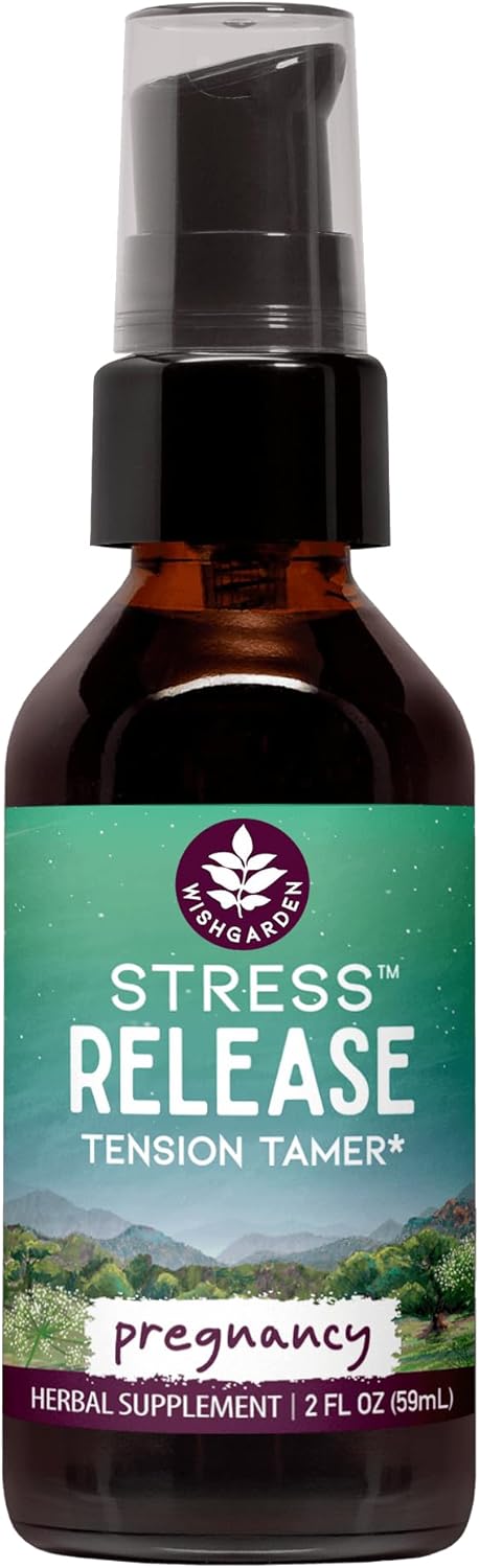 WishGarden Herbs Stress Relief Supplement for Pregnancy - Herbal Blend with Lemon Balm & Chamomile, Adrenal Support for Pregnancy and Postpartum, Promotes Relaxation and Calm, 2oz