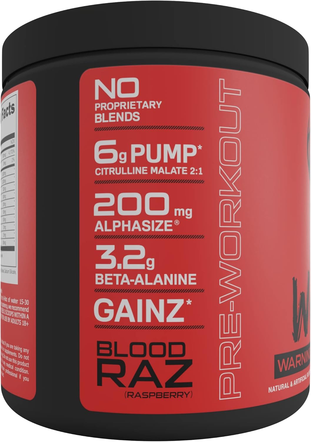 Woke HIGH STIM Pre Workout Supplement - Best Tasting Blood Raz Flavor - Boost Focus, Pump, Strength, Growth - 30 Servings