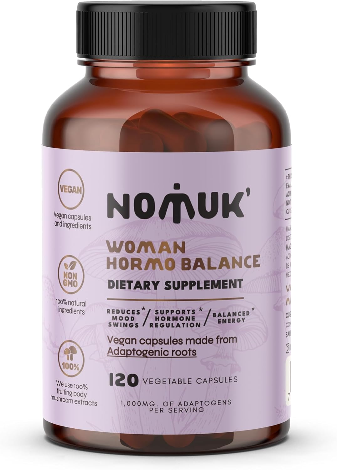 Woman Hormone Balance Capsules with Shatavari, Schisandra, Maca, Ginseng, Adaptogenic Roots, Mushroom Extract - 120 Capsules