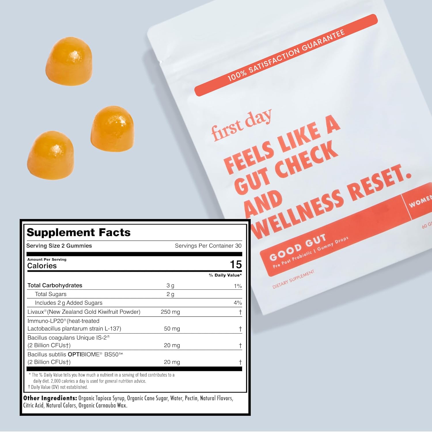 Women’s 3-in-1 Good Gut Tribiotic Gummies - Immune & Digestive Health Support - 30-Day Supply