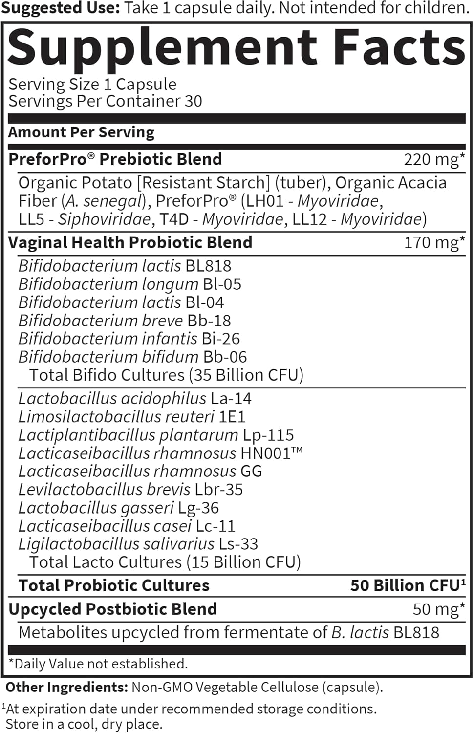 Women's 3-in-1 Pre, Pro, Postbiotic Supplement for Digestive & Vaginal Health - Garden of Life Dr Formulated (30 Day Supply)